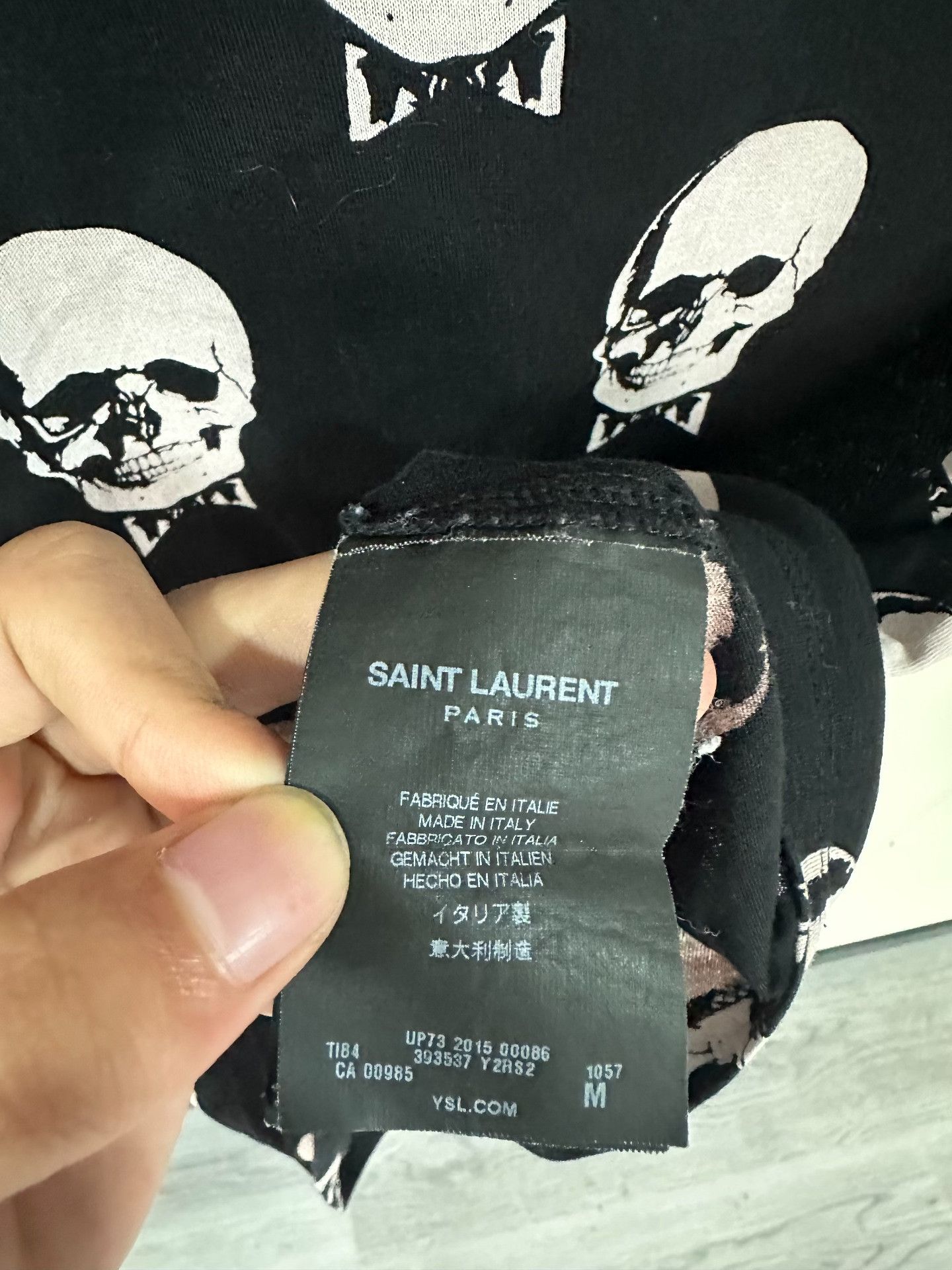 Hedi Slimane Saint Laurent 15FW Skull Print Tee Size US M / EU 48-50 / 2 - 5 Thumbnail