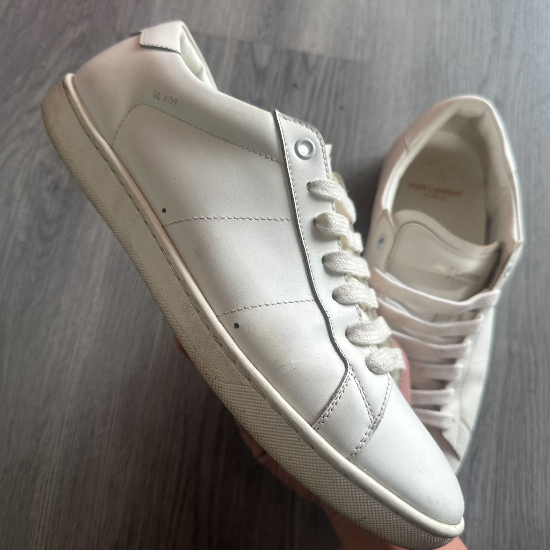 Hedi Slimane Saint Laurent SL01 Low-Top White Sneakers Size US 10 / EU 43 - 3 Thumbnail