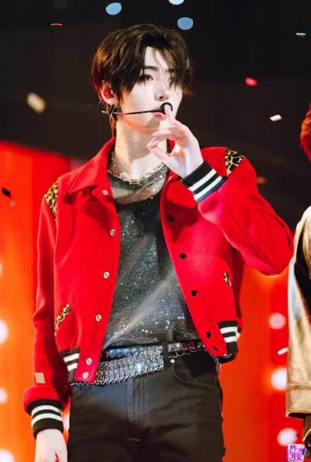 Saint Laurent Paris Saint Laurent Red Leopard Wool Varsity Jacket Size US M / EU 48-50 / 2 - 6 Thumbnail