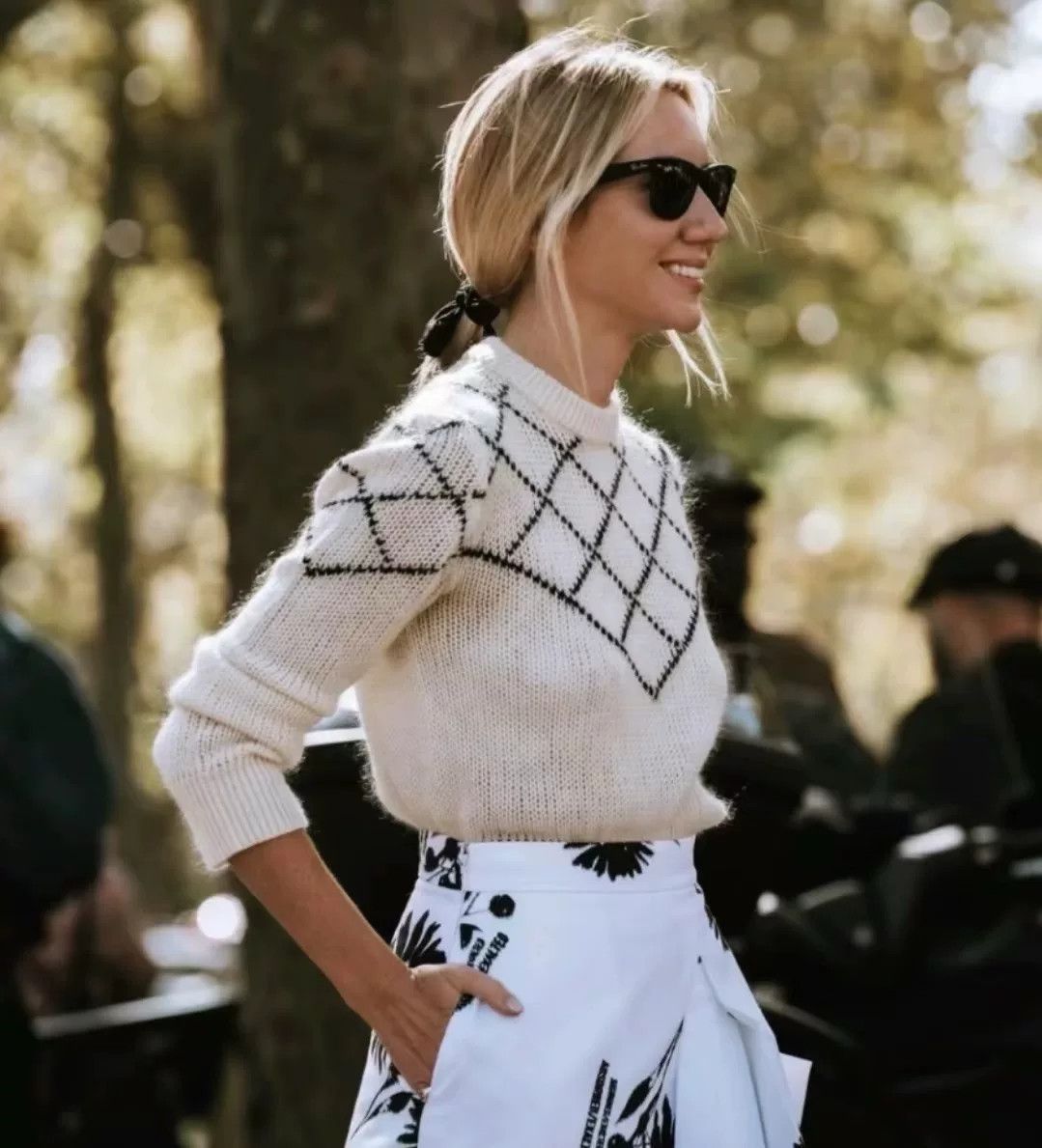 Saint Laurent Paris Saint Laurent SLP 21FW Argyle Cropped Sweater Size XS / US 0-2 / IT 36-38 - 5 Thumbnail