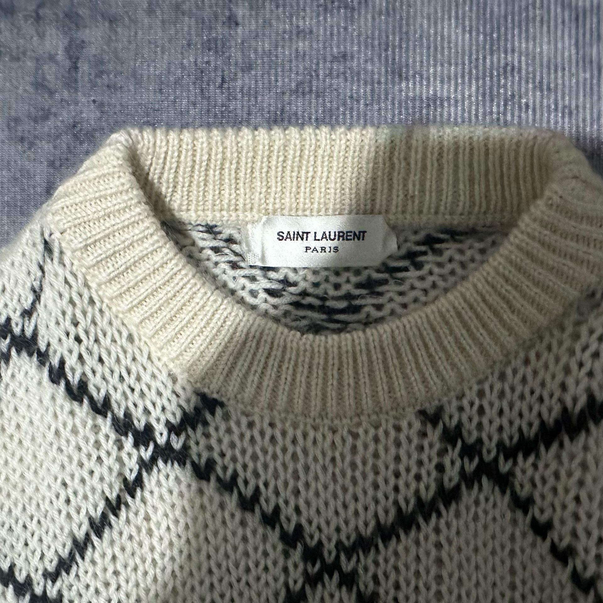 Saint Laurent Paris Saint Laurent SLP 21FW Argyle Cropped Sweater Size XS / US 0-2 / IT 36-38 - 3 Thumbnail