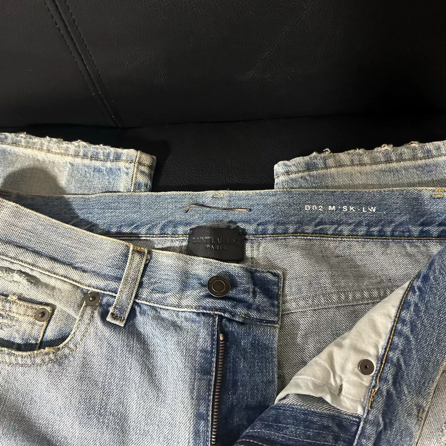Hedi Slimane Saint Laurent Light Blue Distressed Jeans Size US 29 - 7 Thumbnail