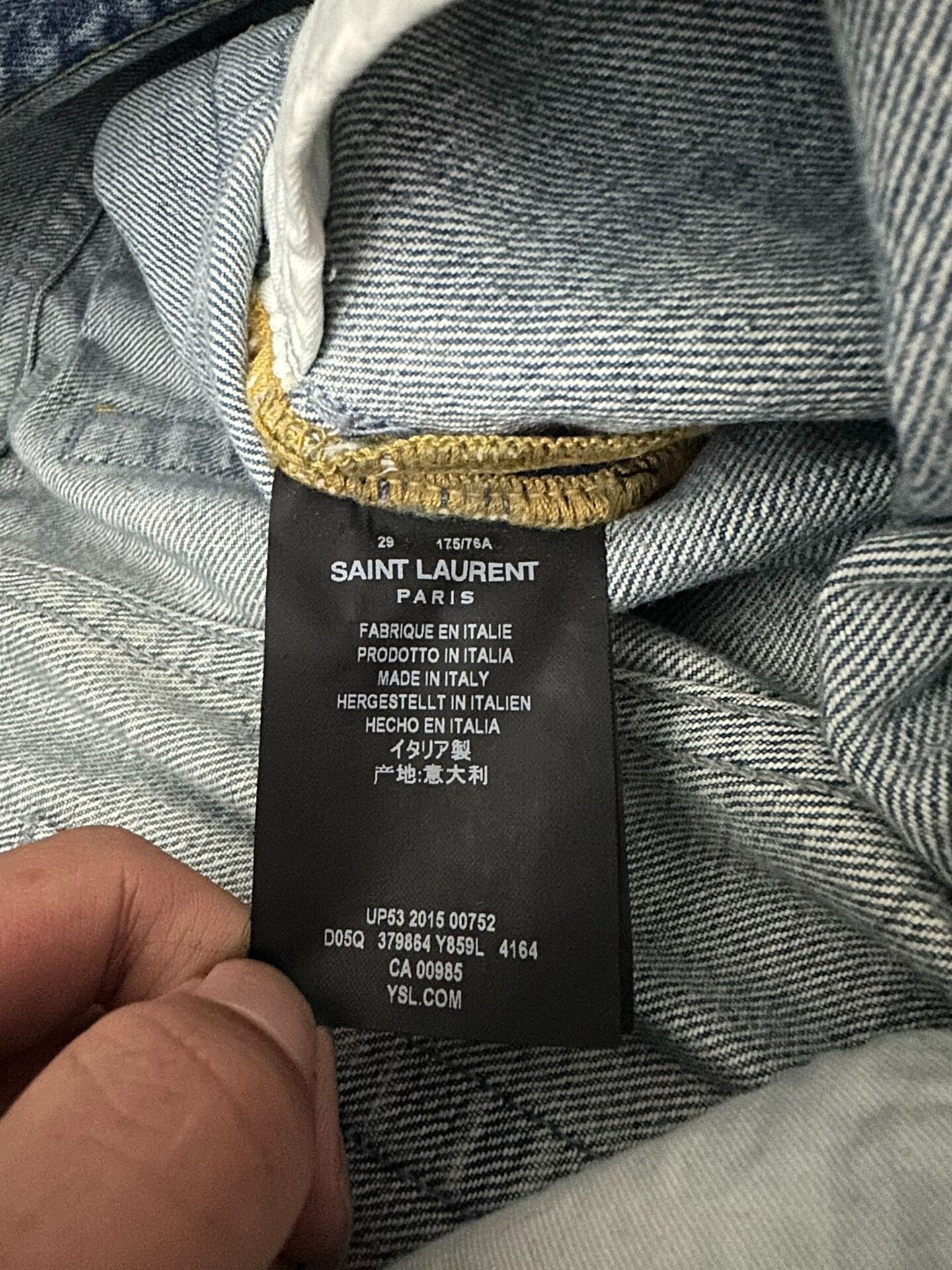 Hedi Slimane Saint Laurent Light Blue Distressed Jeans Size US 29 - 8 Thumbnail