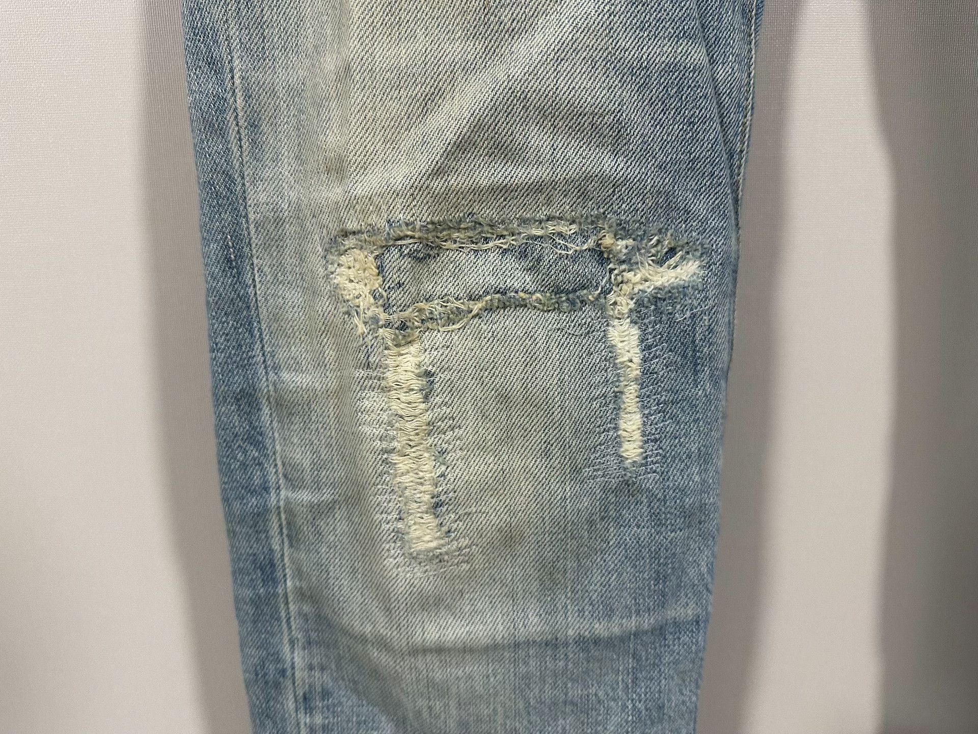 Hedi Slimane Saint Laurent Light Blue Distressed Jeans Size US 29 - 3 Thumbnail