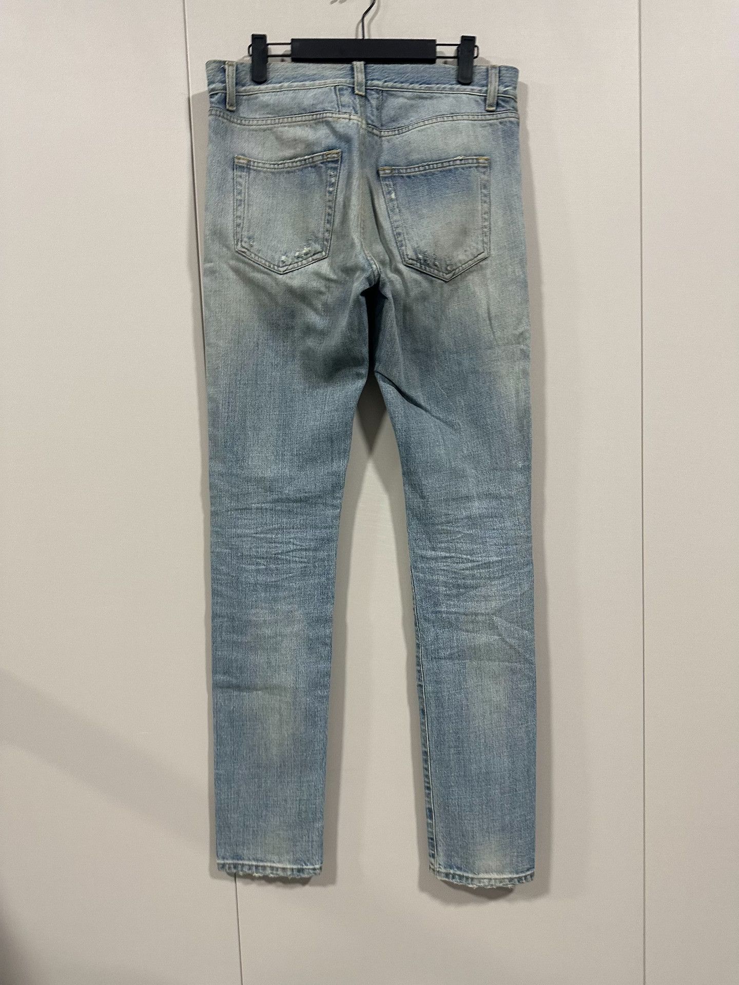 Hedi Slimane Saint Laurent Light Blue Distressed Jeans Size US 29 - 6 Thumbnail