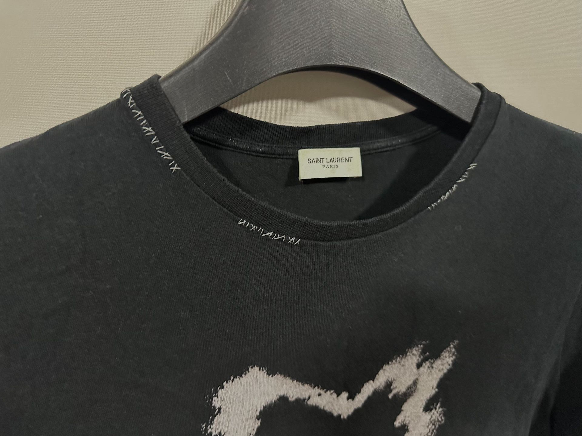 Saint Laurent Paris Saint Laurent 21SS Heart Distressed Print T-shirt Size US M / EU 48-50 / 2 - 2 Thumbnail