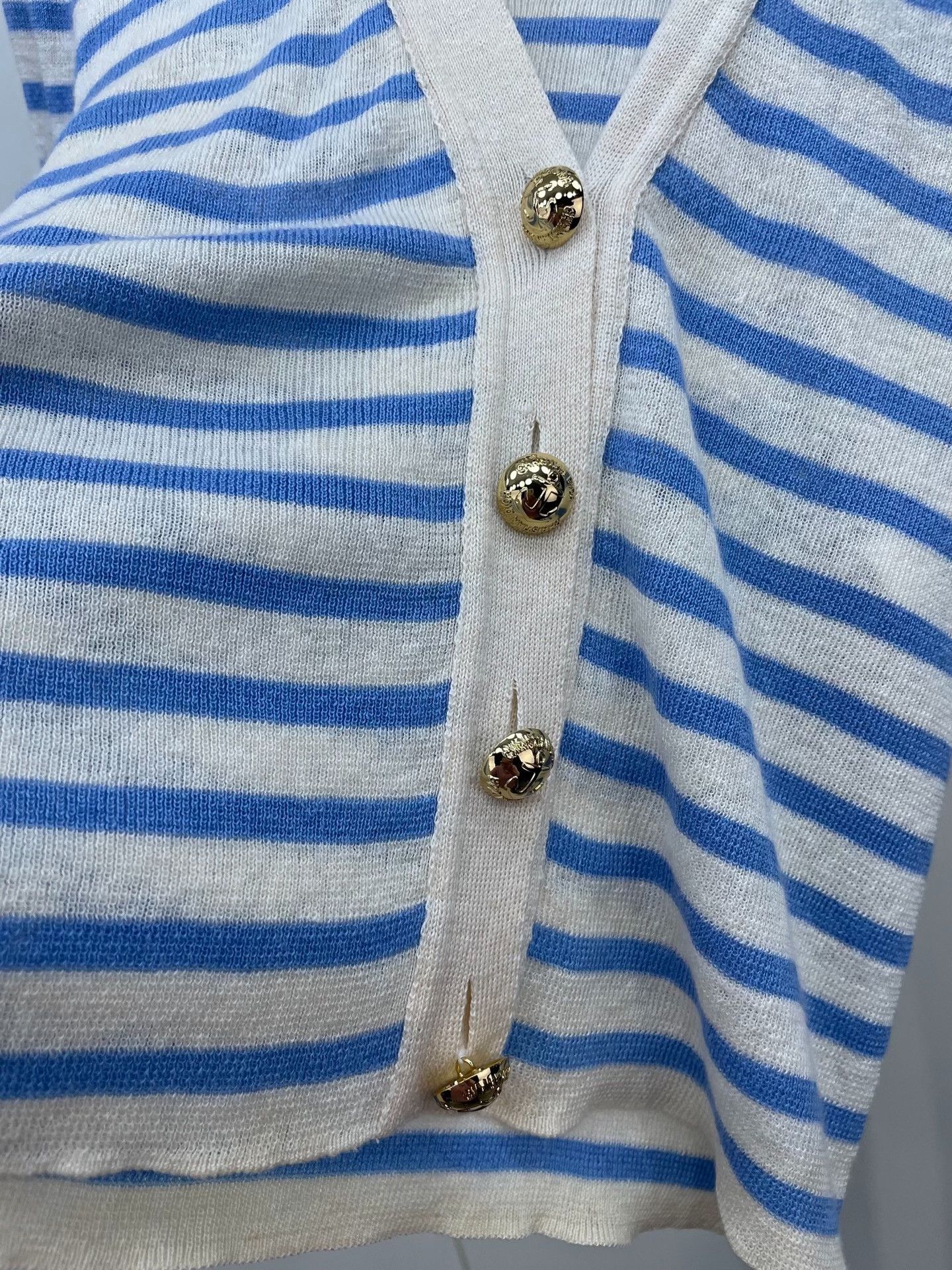 Dior Dior Blue White Striped Knit Cardigan Size XS / US 0-2 / IT 36-38 - 4 Thumbnail