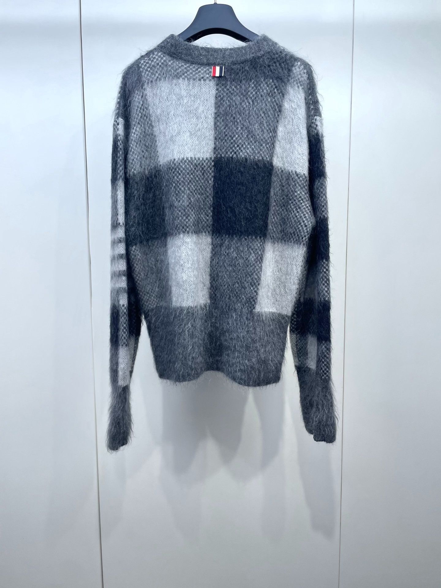 Thom Browne Thom Browne Mohair Gray Plaid Sweater Size US L / EU 52-54 / 3 - 2 Thumbnail