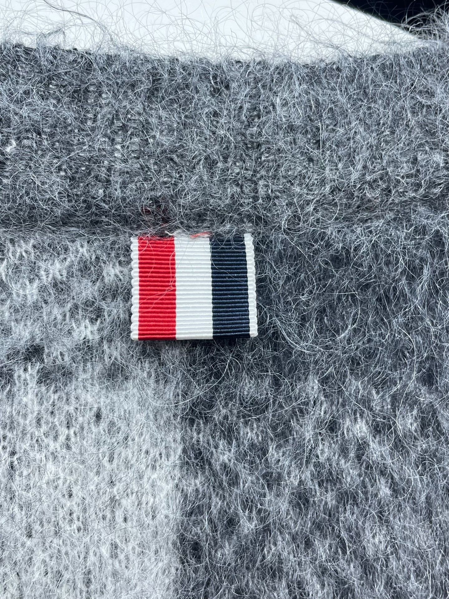 Thom Browne Thom Browne Mohair Gray Plaid Sweater Size US L / EU 52-54 / 3 - 3 Thumbnail