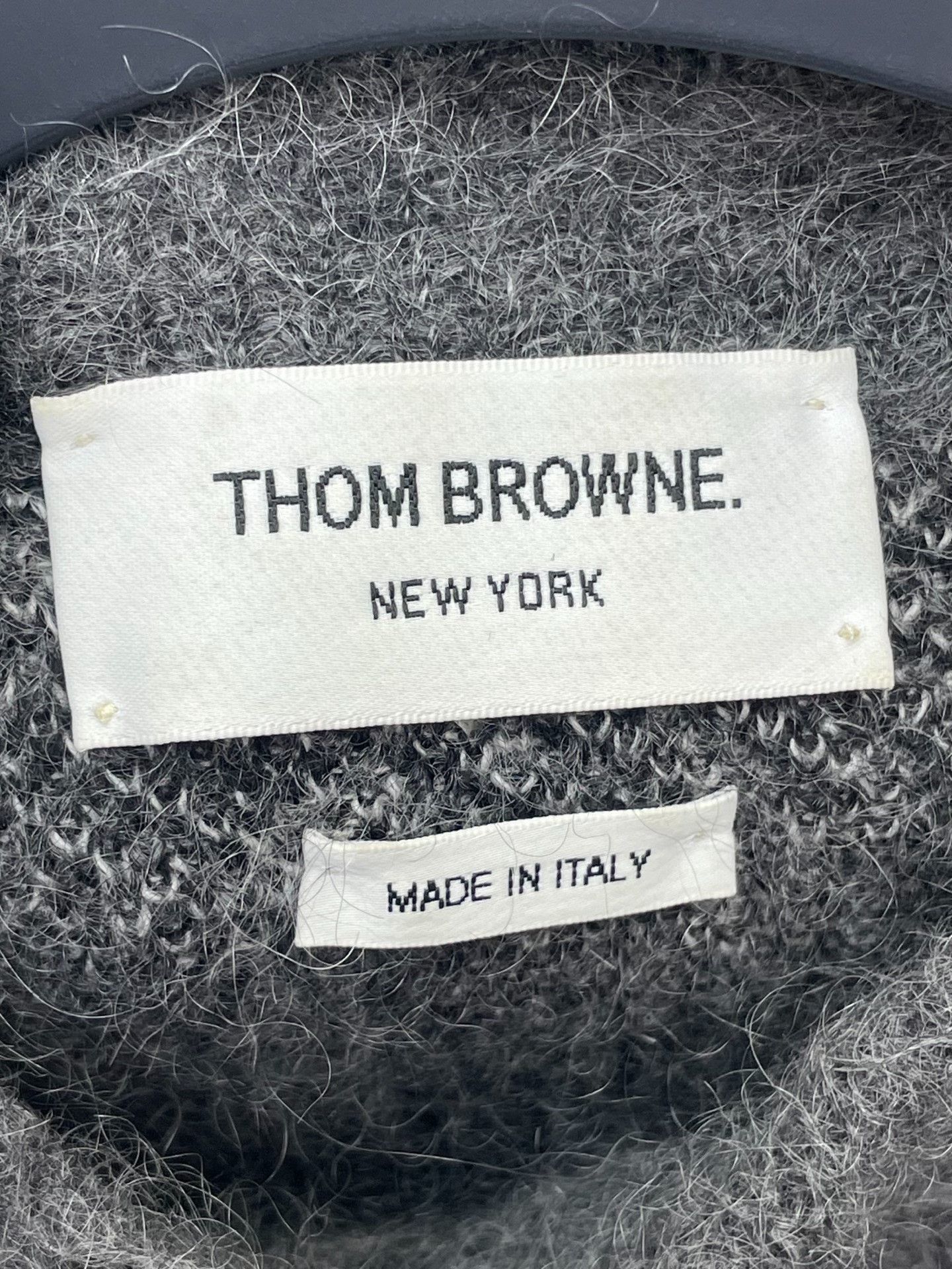 Thom Browne Thom Browne Mohair Gray Plaid Sweater Size US L / EU 52-54 / 3 - 5 Thumbnail