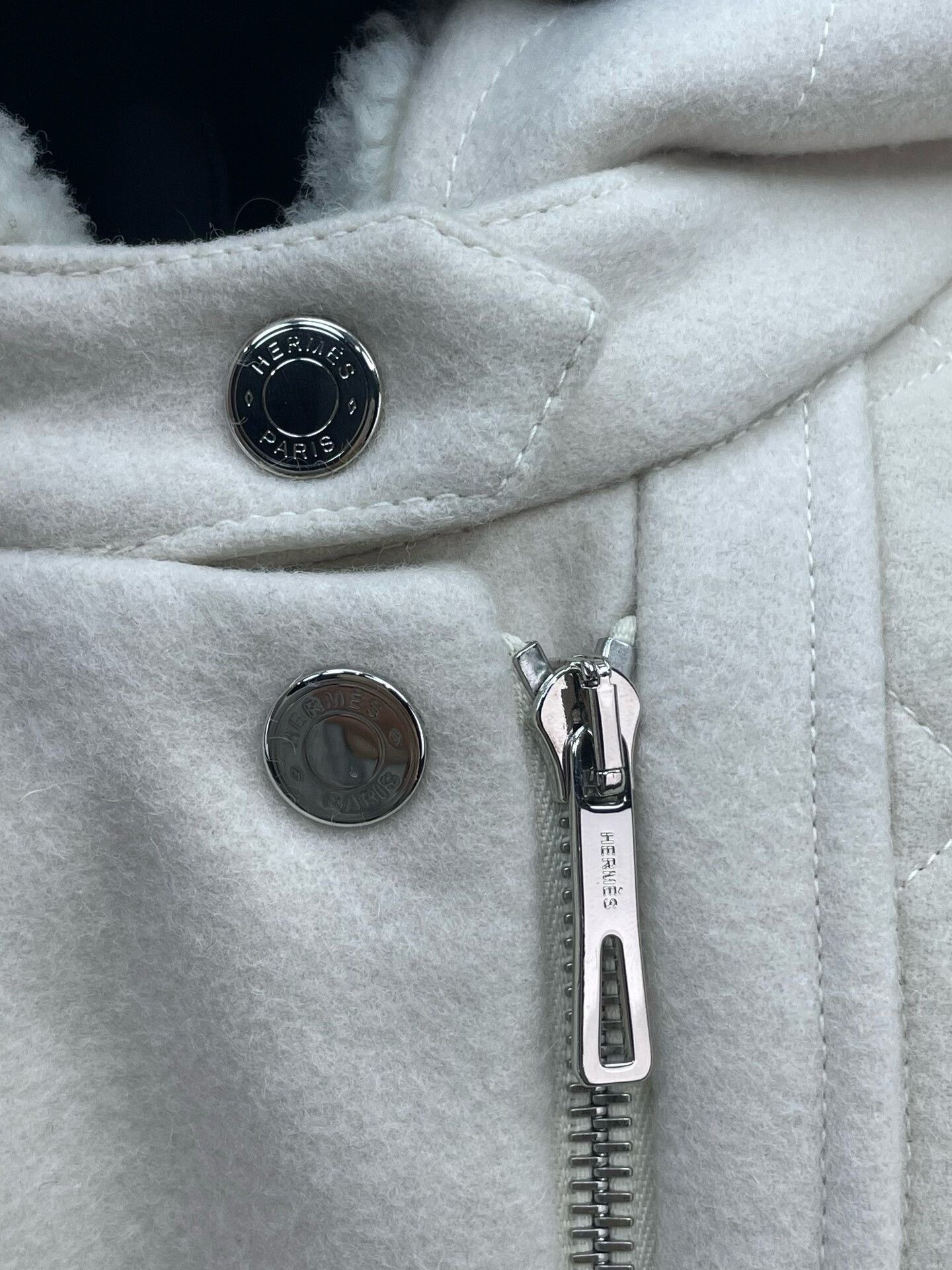 Hermes Hermes Shearling Collar Wool Jacket Size S / US 4 / IT 40 - 3 Thumbnail