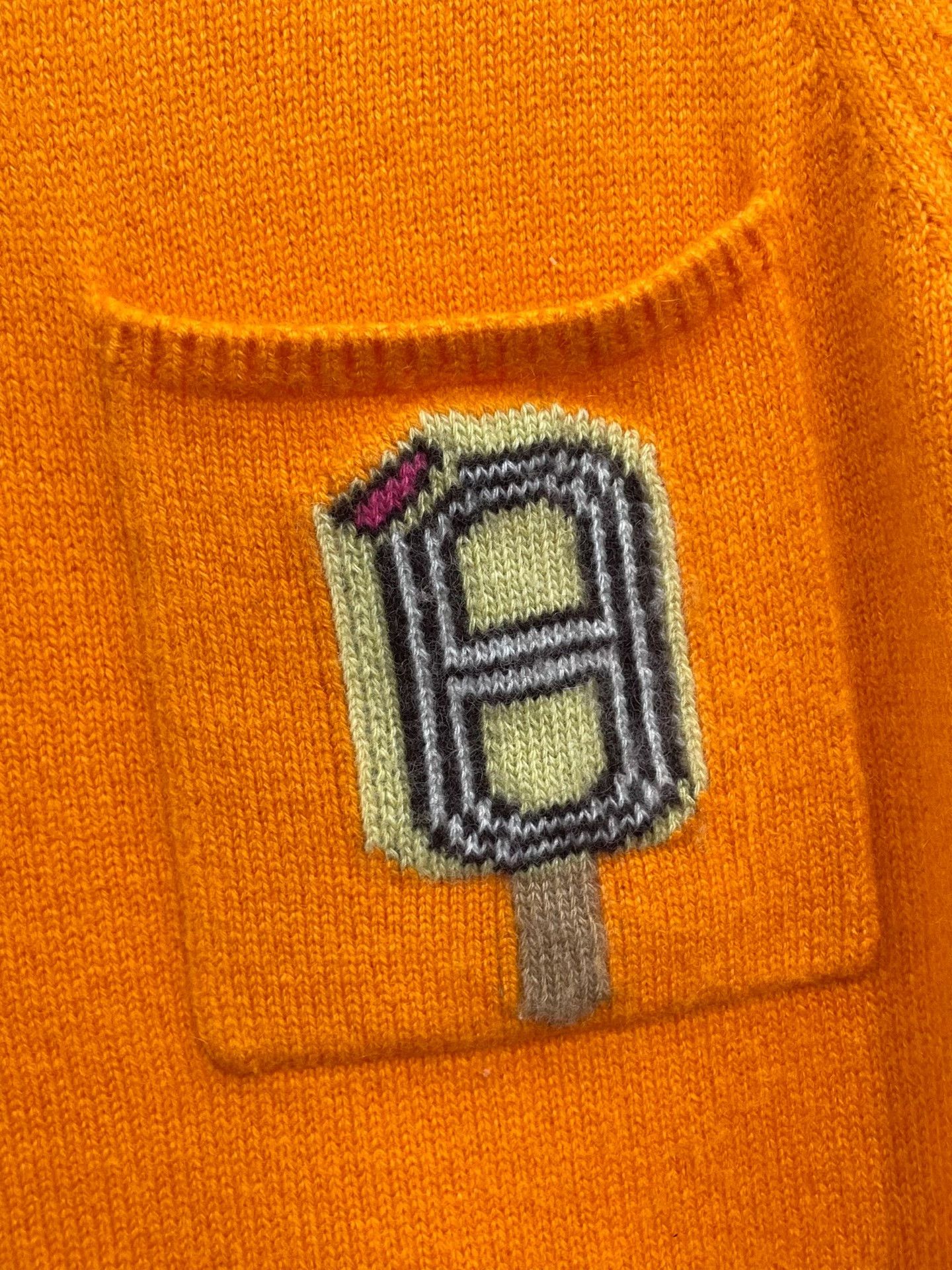Hermes Hermes Orange Cashmere Knit Short-Sleeve Size XS / US 0-2 / IT 36-38 - 2 Thumbnail