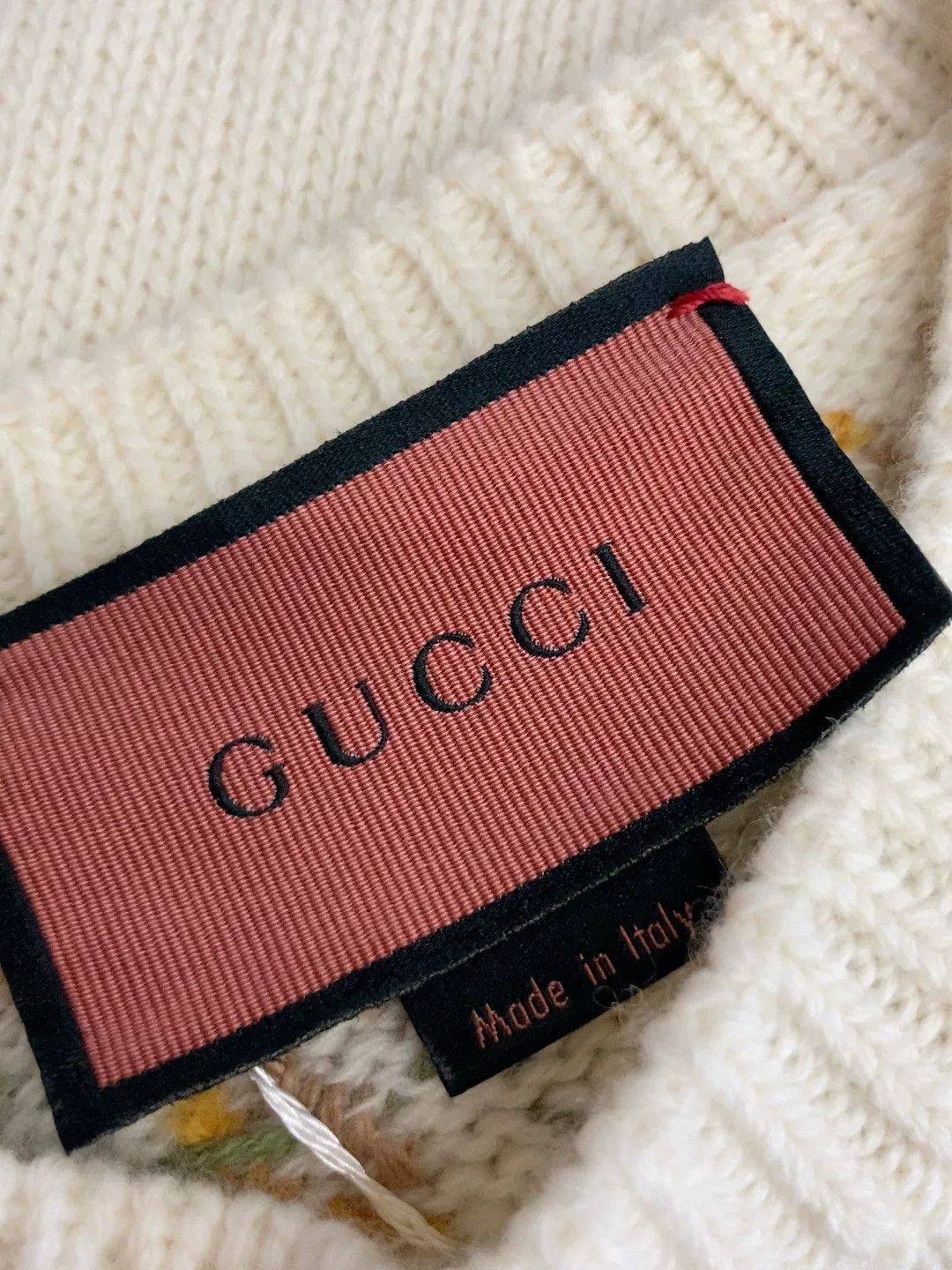 Gucci Gucci Beige Crewneck Embroidered Sweater Size M / US 6-8 / IT 42-44 - 4 Thumbnail