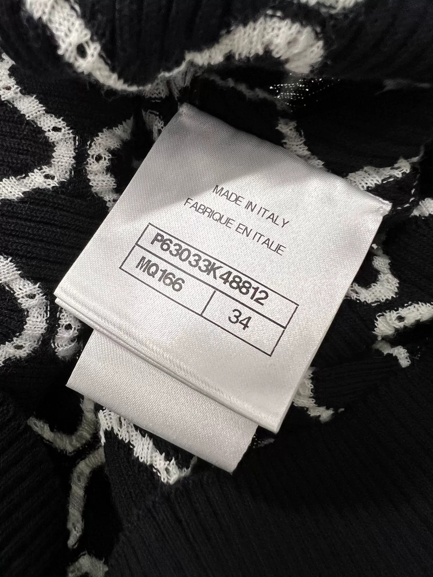 Chanel Chanel Black White Check Knit Top Size XXS / US 00 / IT 34 - 4 Thumbnail