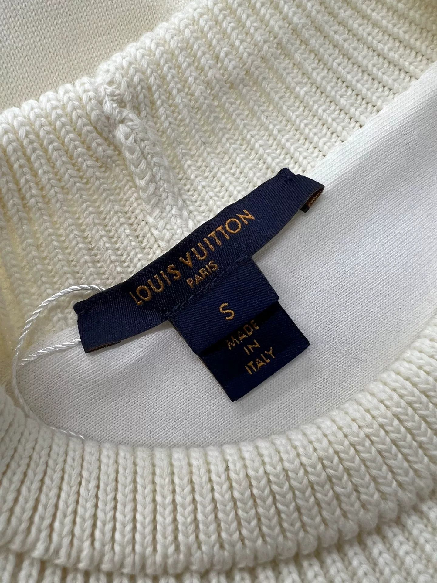 Louis Vuitton Louis Vuitton White Knit Paneled Sweatshirt Size S / US 4 / IT 40 - 4 Thumbnail