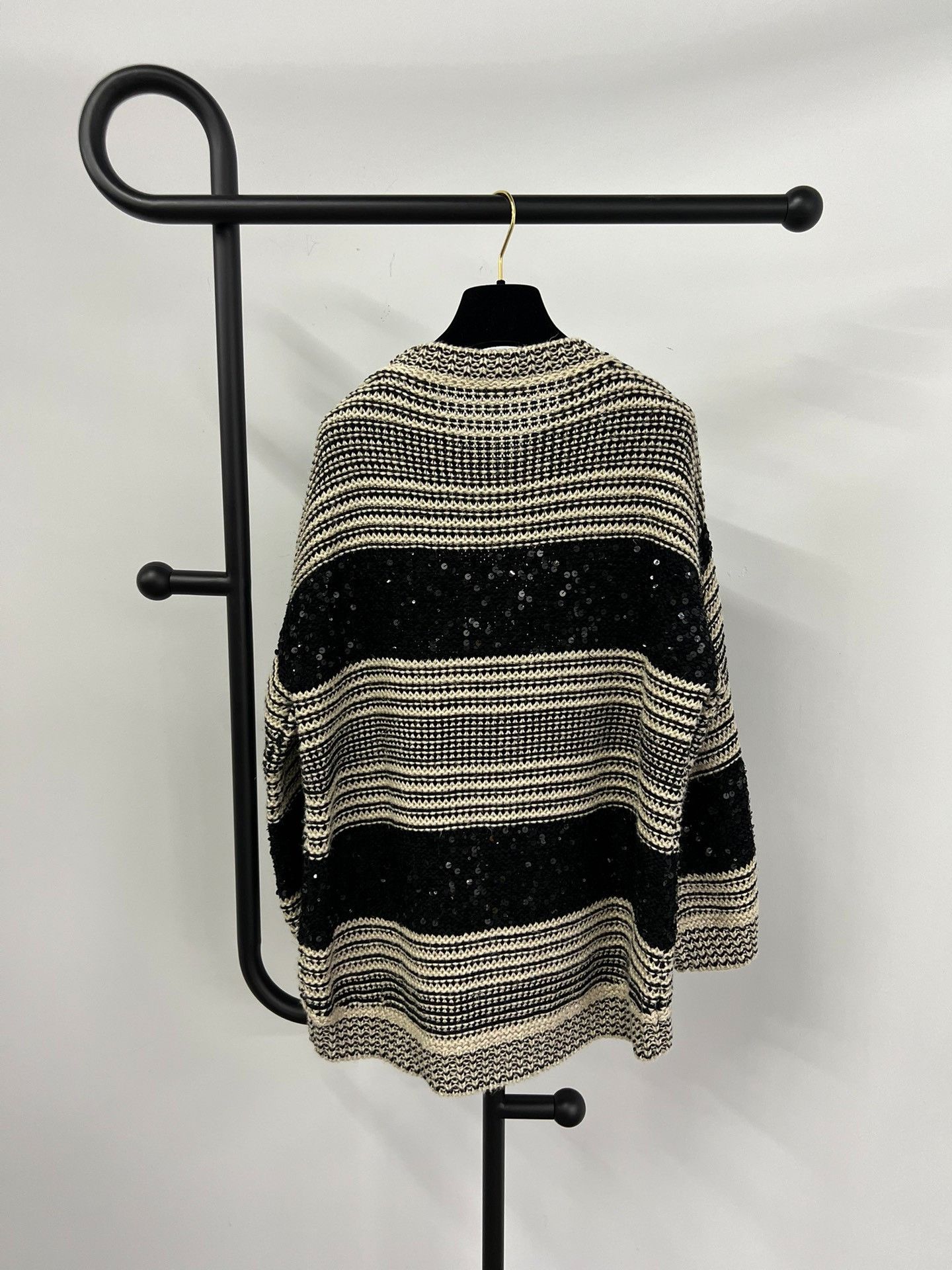 Brunello Cucinelli Brunello Cucinelli Black Beaded Knit Sweater Size M / US 6-8 / IT 42-44 - 3 Thumbnail