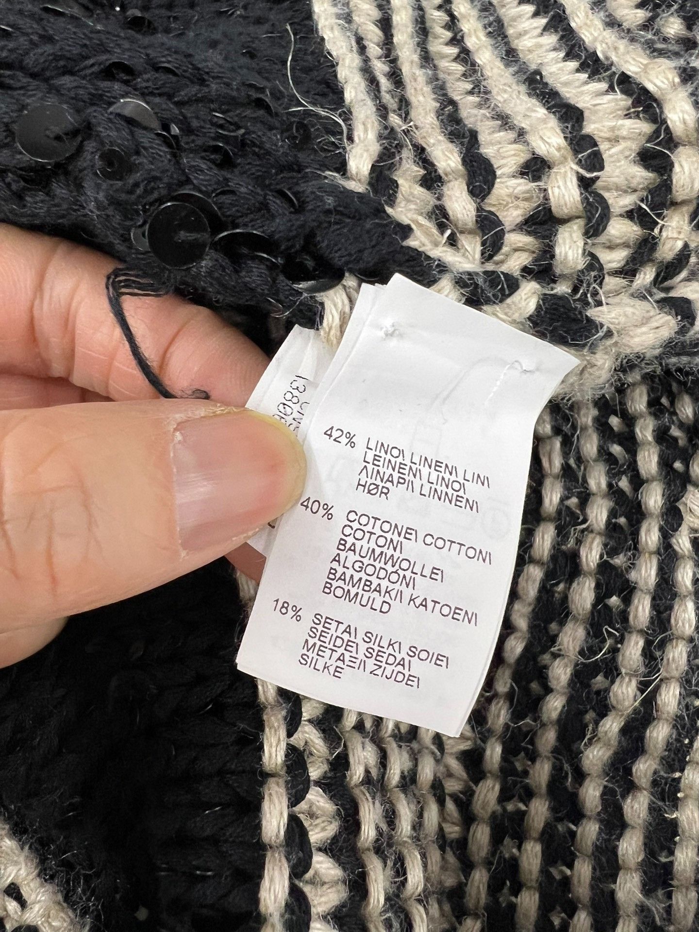 Brunello Cucinelli Brunello Cucinelli Black Beaded Knit Sweater Size M / US 6-8 / IT 42-44 - 5 Thumbnail