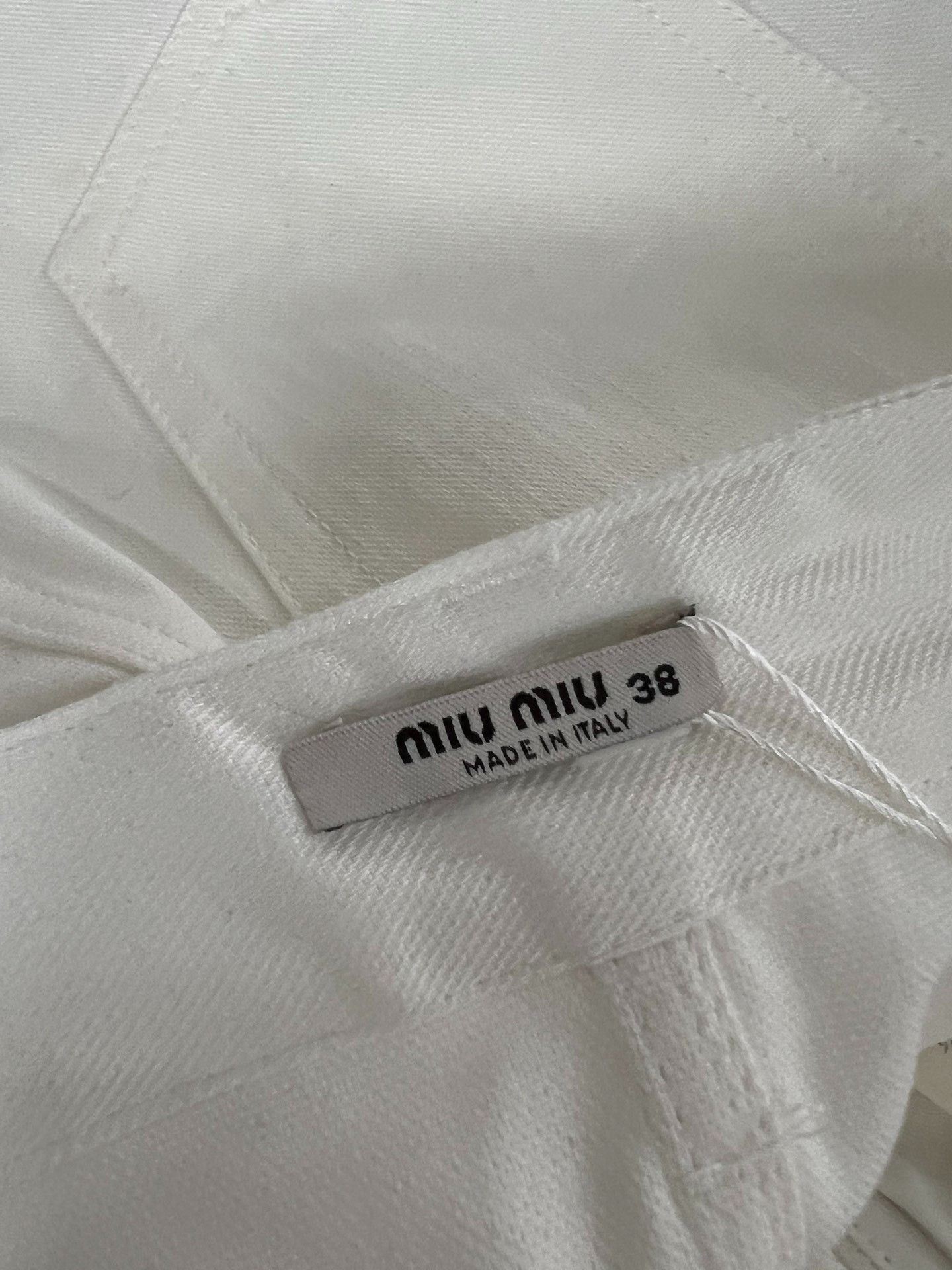 Miu Miu Miu Miu White Side Stripe Denim Skirt Size 38" / US 16 / IT 52 - 6 Thumbnail