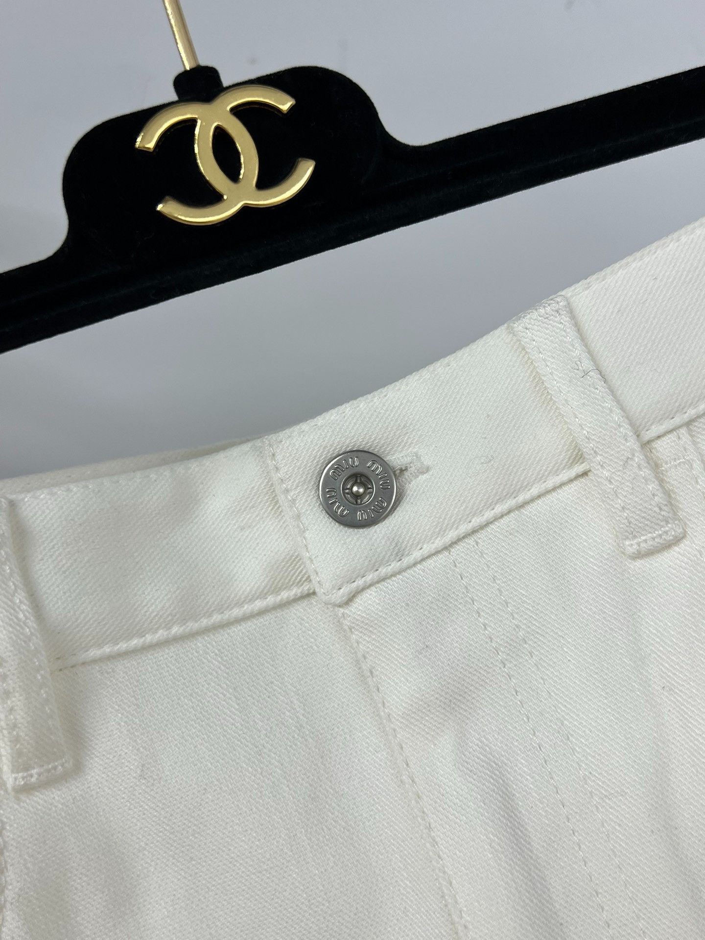 Miu Miu Miu Miu White Side Stripe Denim Skirt Size 38" / US 16 / IT 52 - 3 Thumbnail