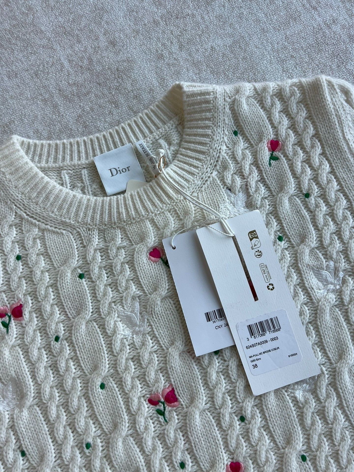 Dior Dior Spring 26 Floral Embroidery Knit Top Size S / US 4 / IT 40 - 2 Thumbnail