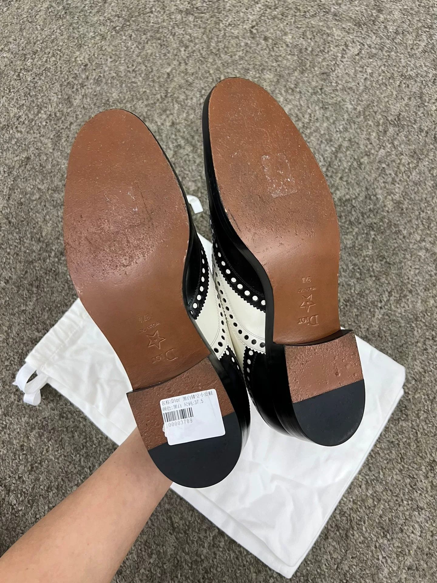 Dior Dior Black White Carved Leather Shoes Size US 6.5 / IT 36.5 - 5 Thumbnail