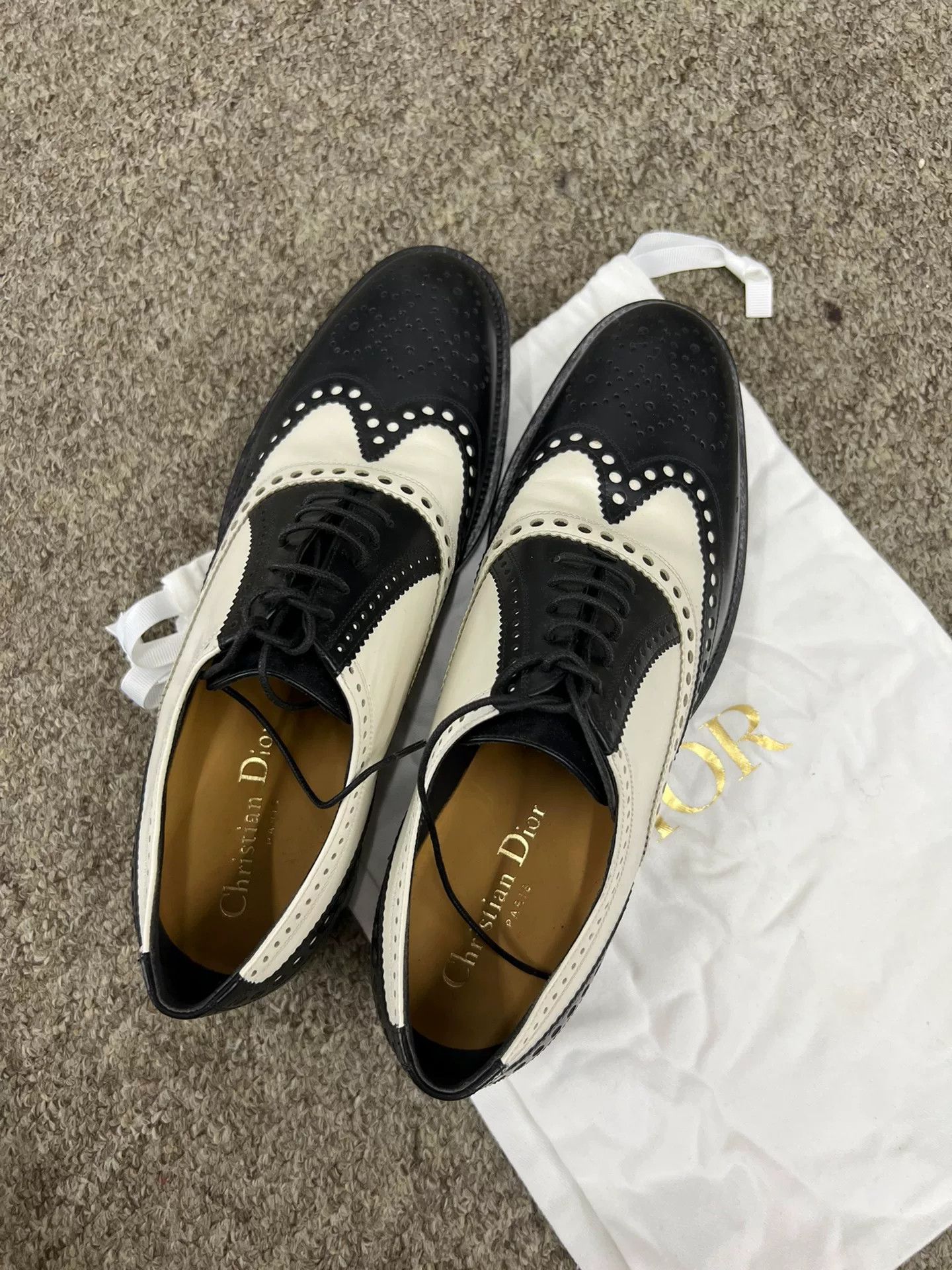Dior Dior Black White Carved Leather Shoes Size US 6.5 / IT 36.5 - 2 Thumbnail