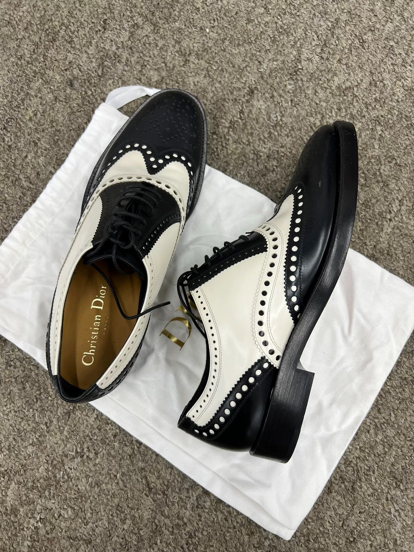 Dior Dior Black White Carved Leather Shoes Size US 6.5 / IT 36.5 - 3 Thumbnail