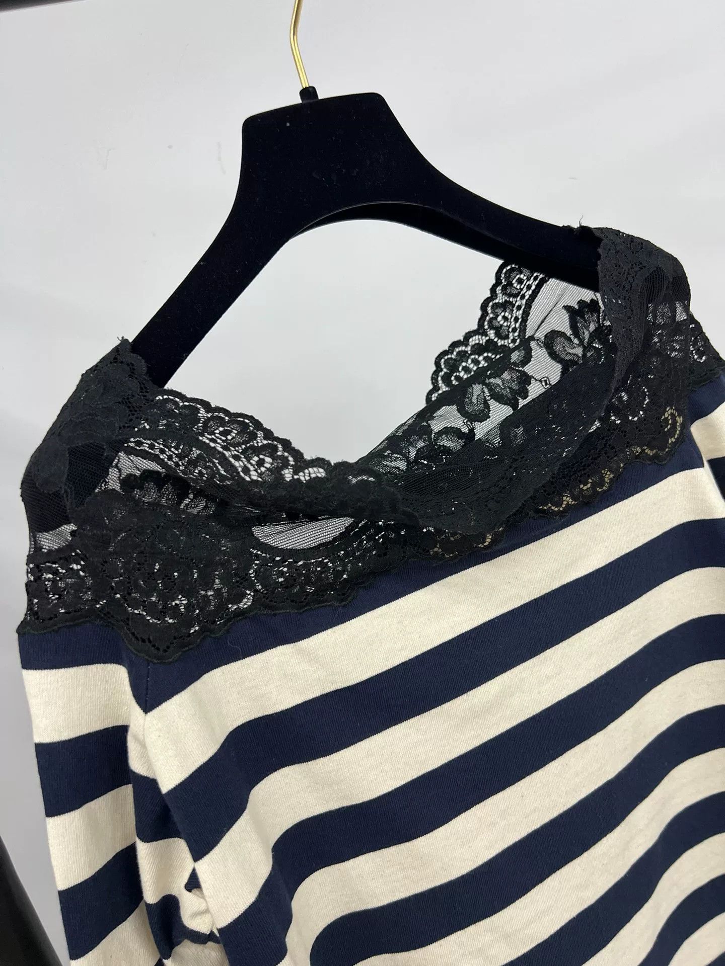 Miu Miu MiuMiu Lace Stripe One-shoulder Knit Top Size XS / US 0-2 / IT 36-38 - 2 Thumbnail