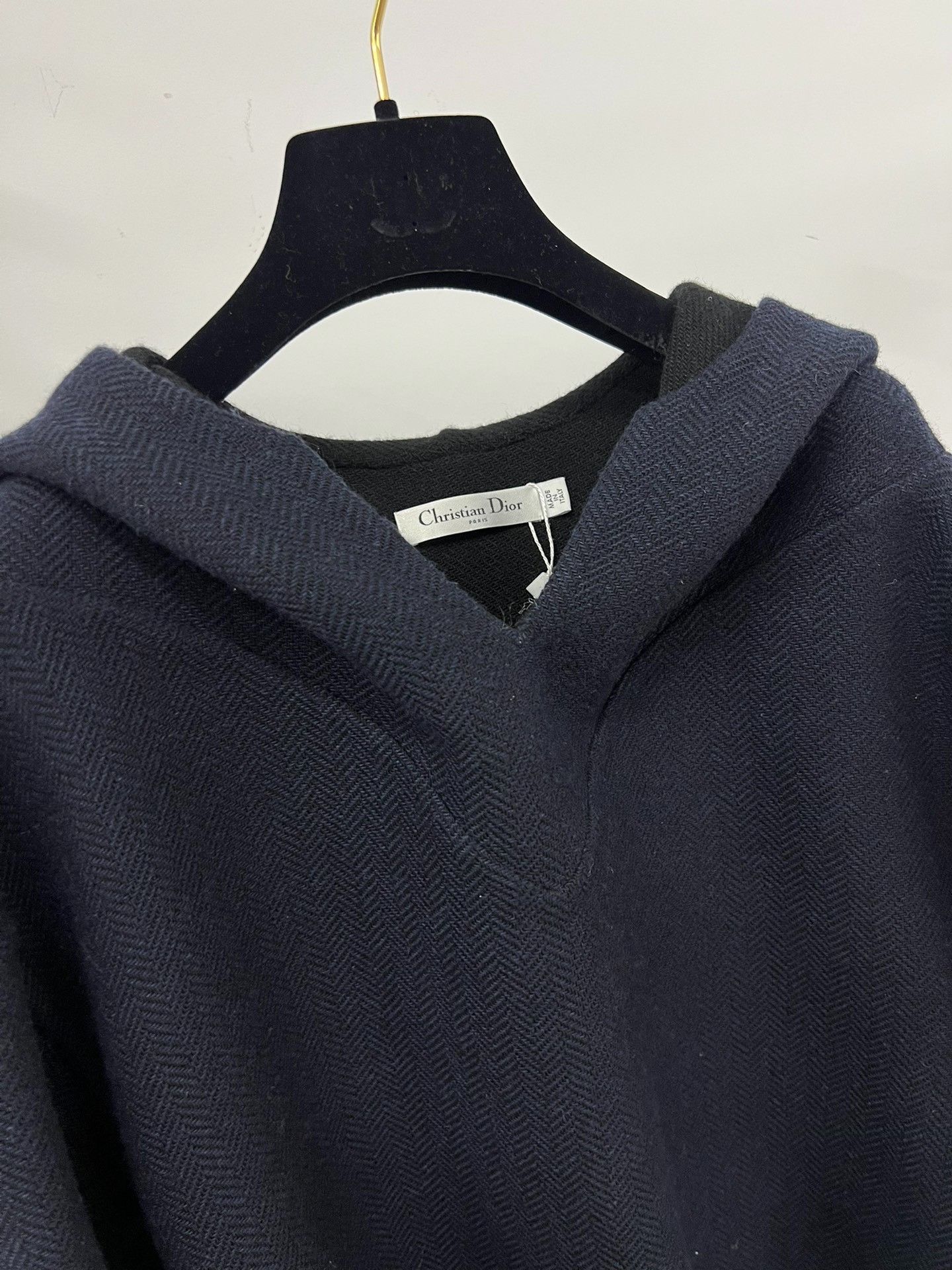 Dior Dior Navy Hooded Wool Coat Sweater Size S / US 4 / IT 40 - 2 Thumbnail