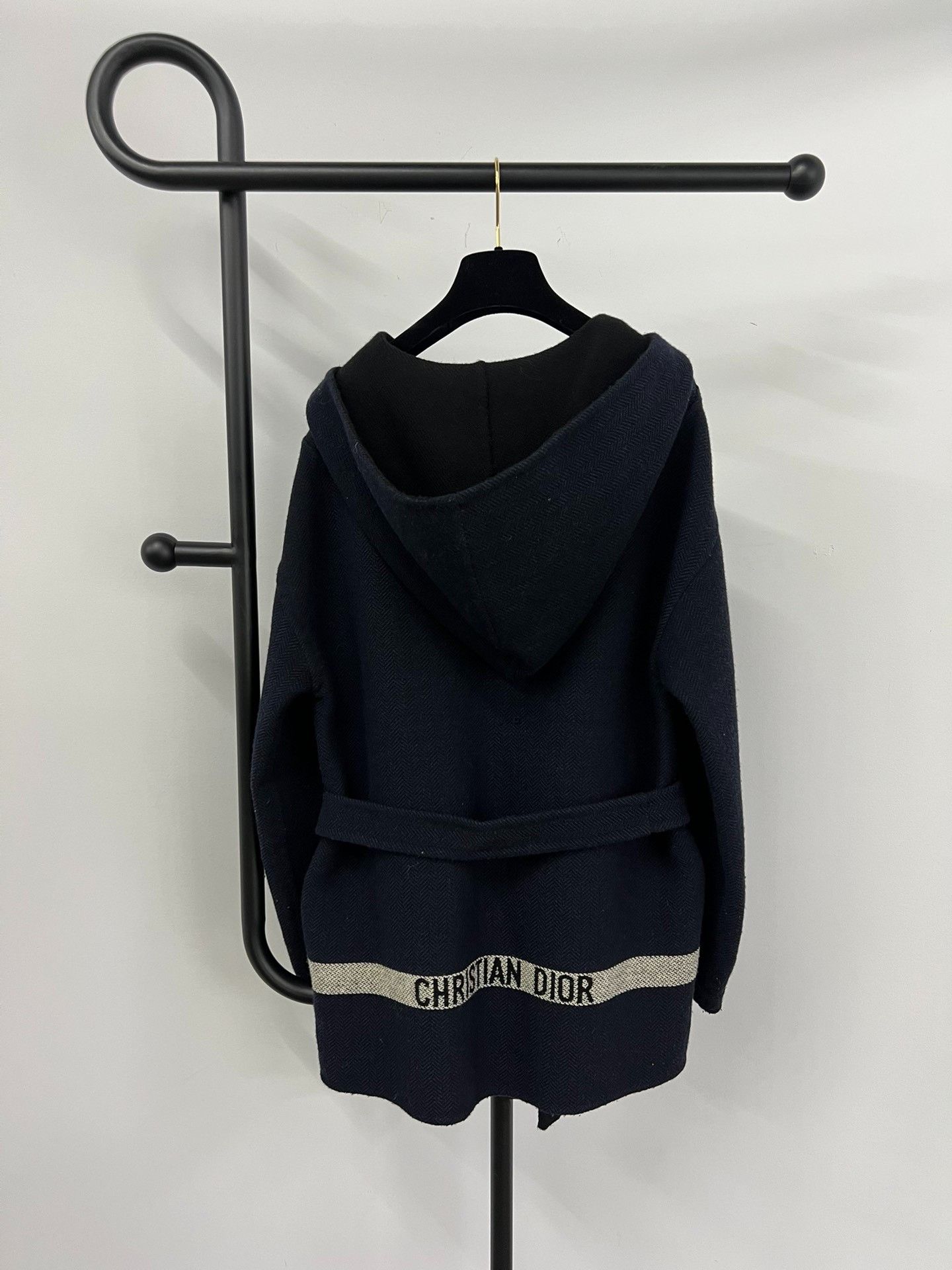 Dior Dior Navy Hooded Wool Coat Sweater Size S / US 4 / IT 40 - 3 Thumbnail
