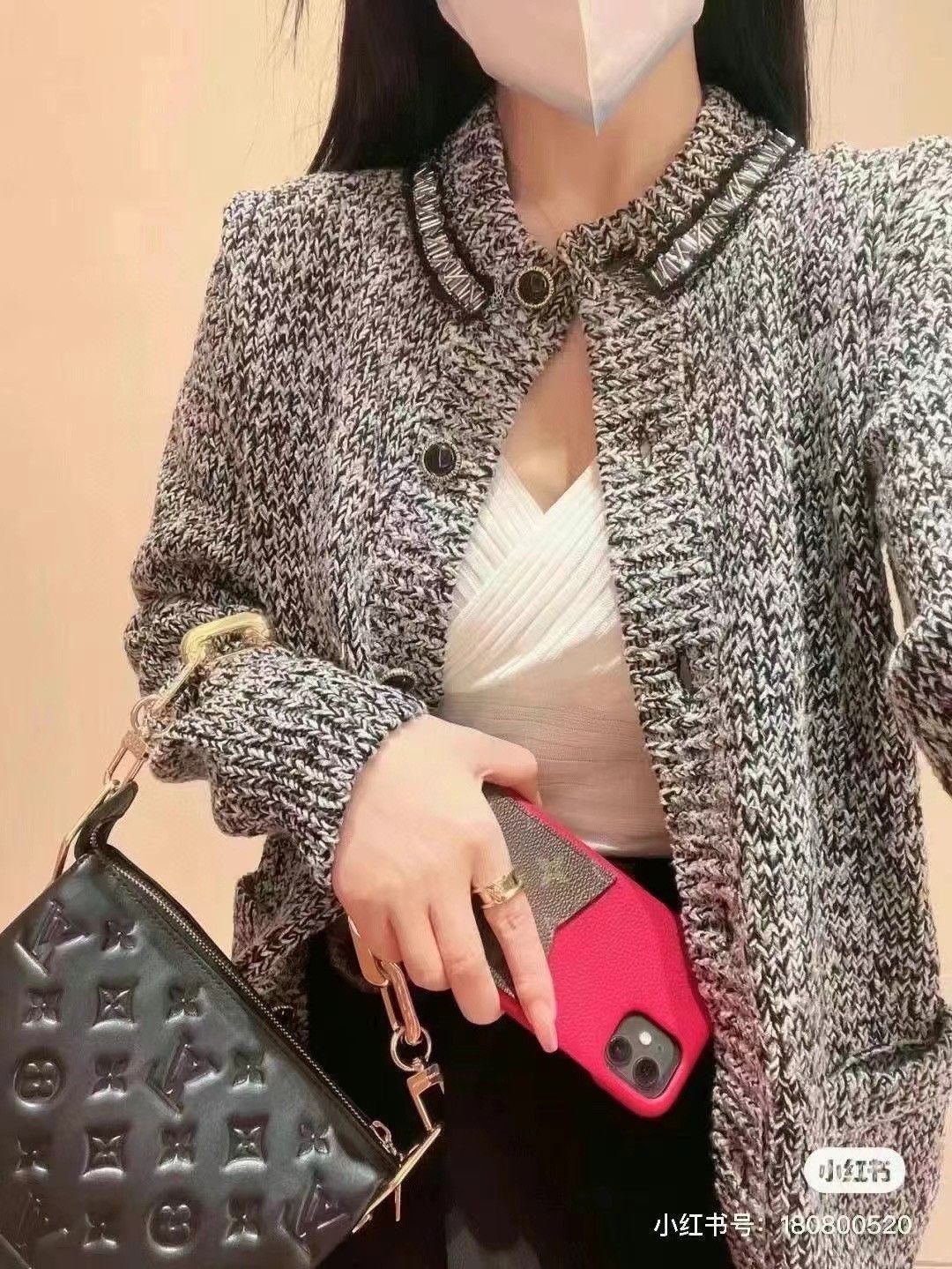 Louis Vuitton LV Gray Beaded Collar Knit Cardigan Size S / US 4 / IT 40 - 7 Thumbnail