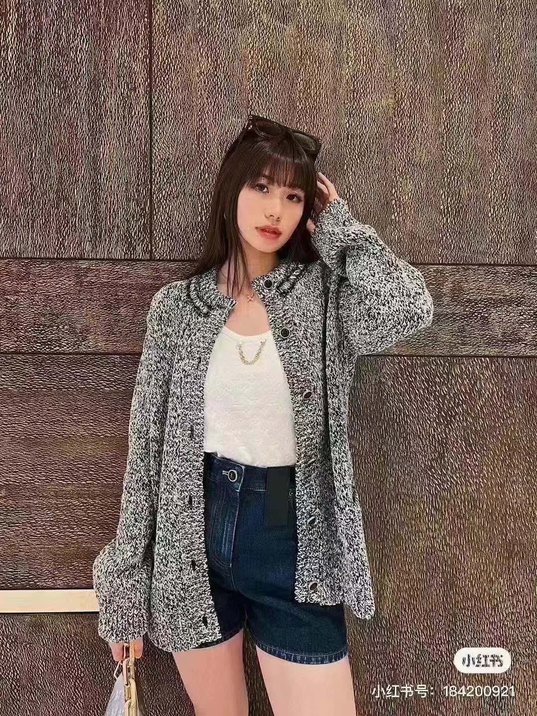 Louis Vuitton LV Gray Beaded Collar Knit Cardigan Size S / US 4 / IT 40 - 8 Thumbnail