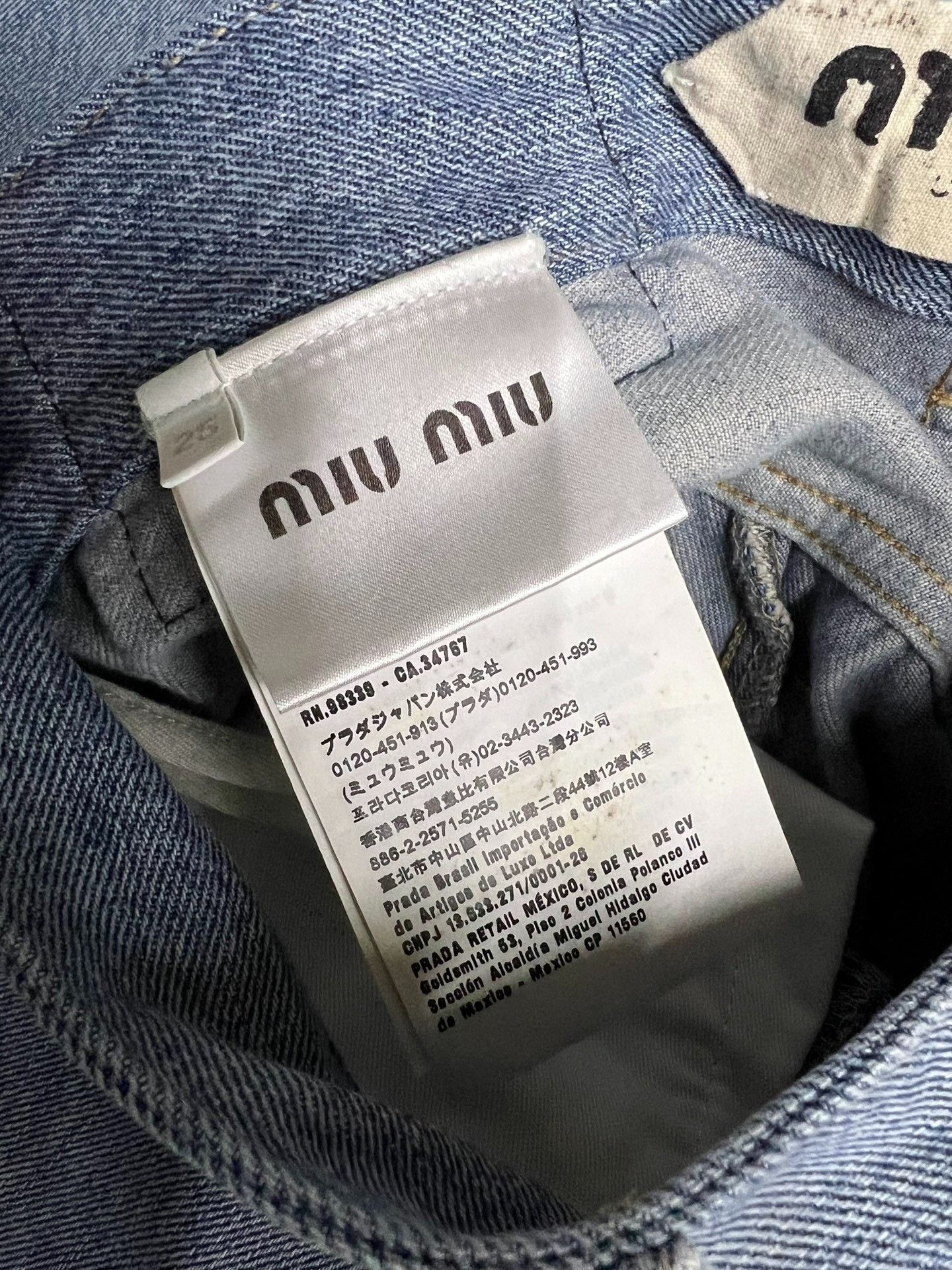 Miu Miu Miu Miu Colorblock Washed Wide-Leg Jeans Size 25" / US 0 / IT 36 - 5 Thumbnail