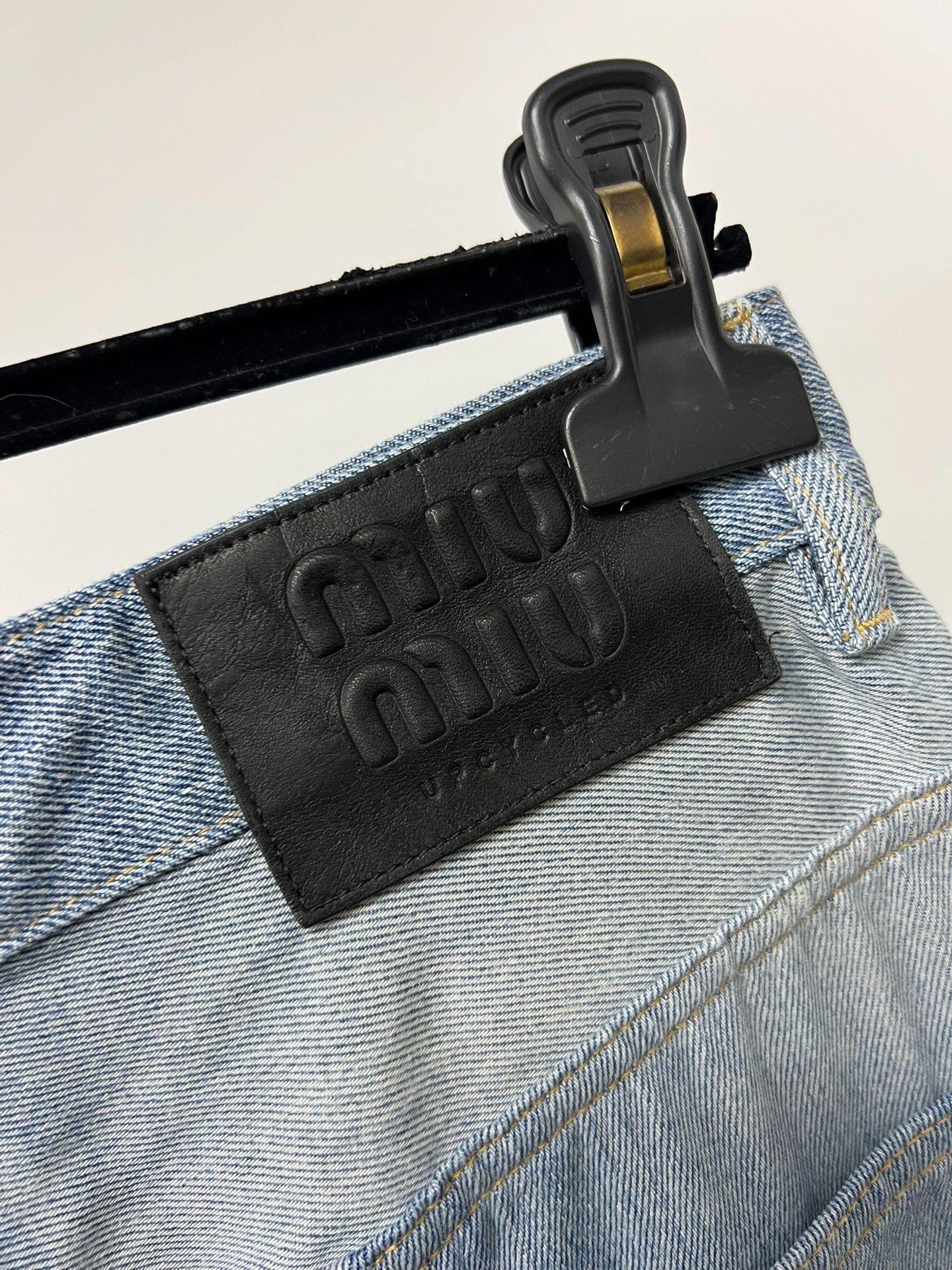 Miu Miu Miu Miu Colorblock Washed Wide-Leg Jeans Size 25" / US 0 / IT 36 - 3 Thumbnail