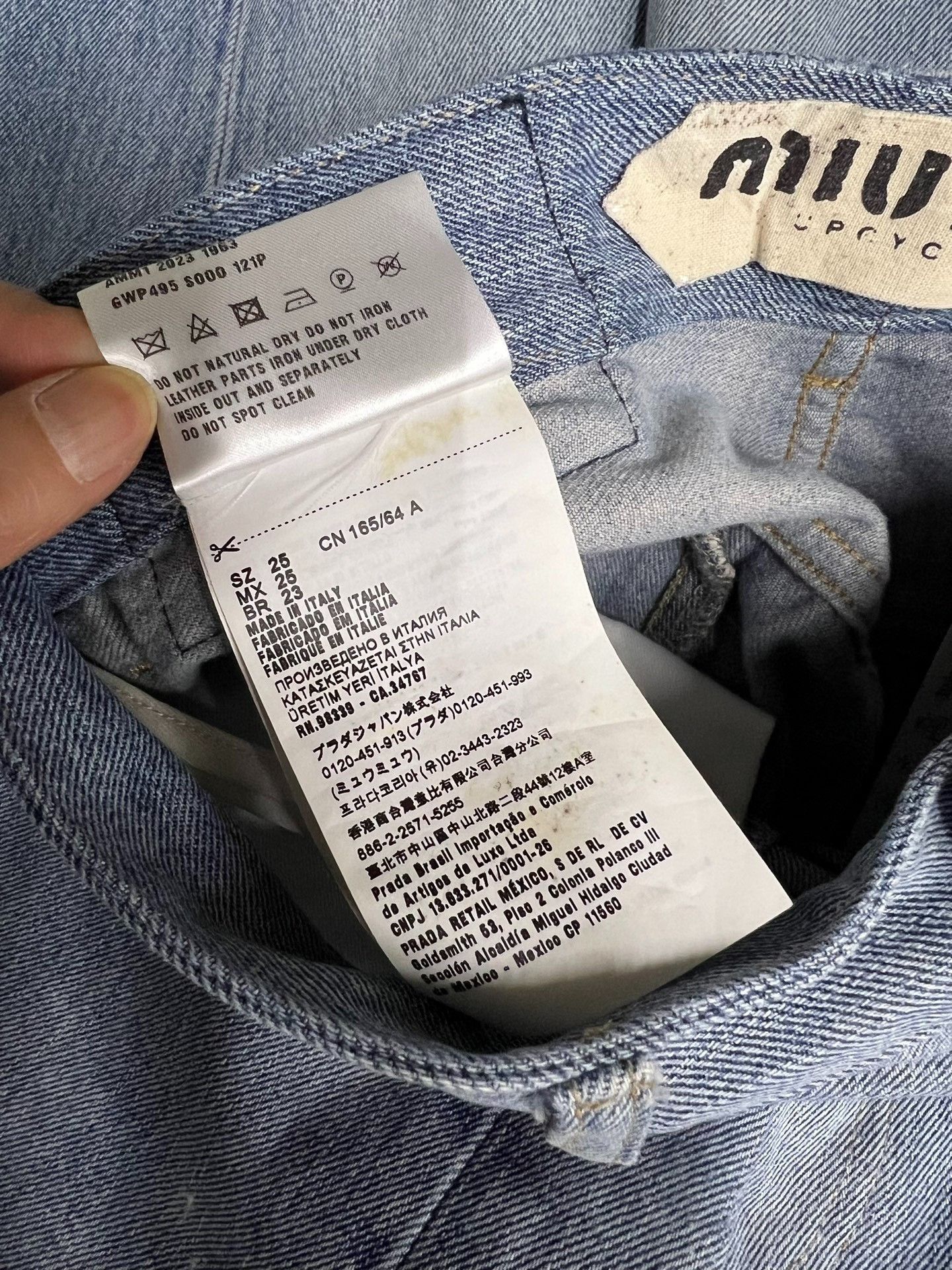 Miu Miu Miu Miu Colorblock Washed Wide-Leg Jeans Size 25" / US 0 / IT 36 - 6 Thumbnail