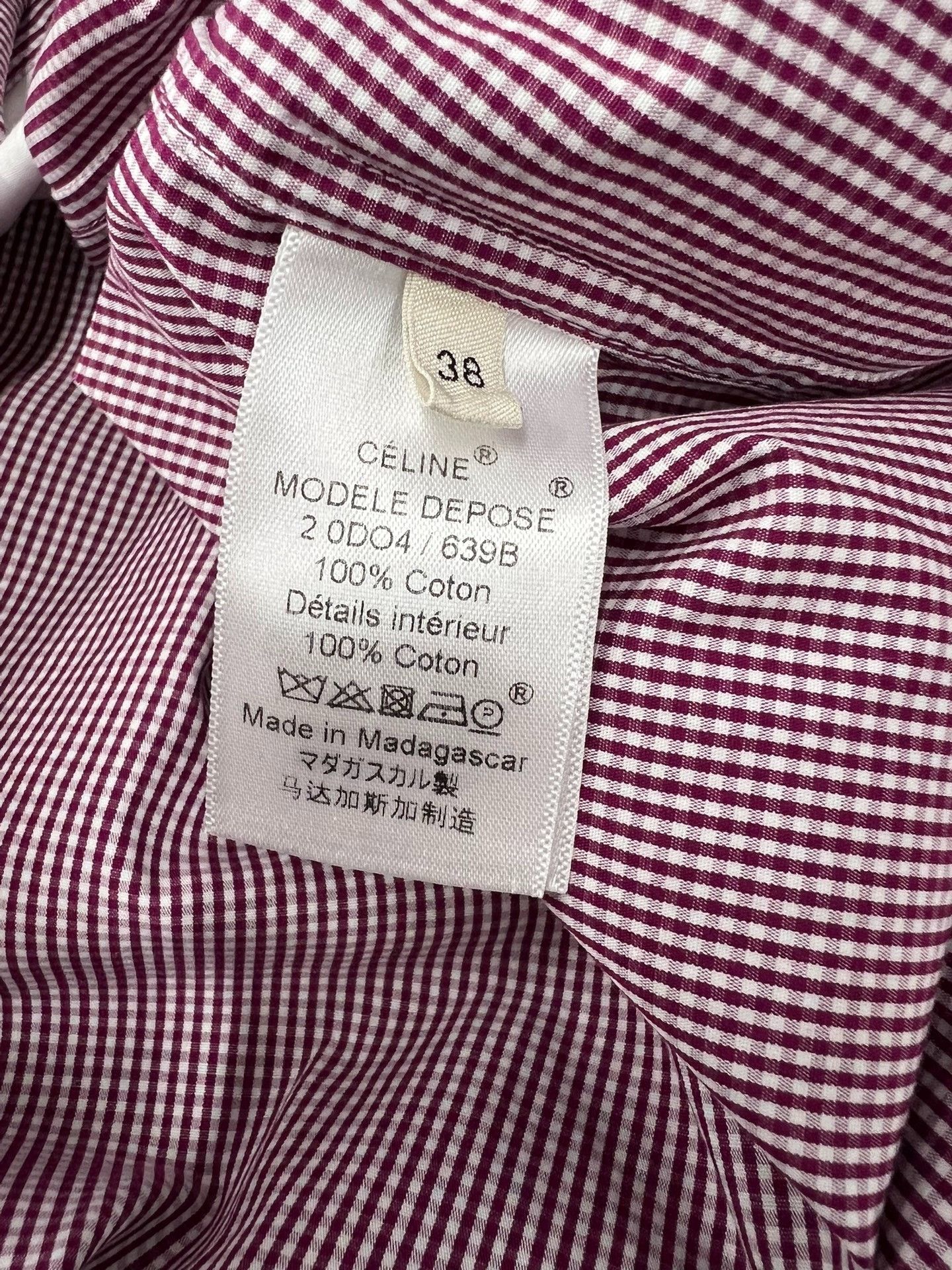 Celine Old Celine Red White Plaid Long Sleeve Shirt Size S / US 4 / IT 40 - 5 Thumbnail