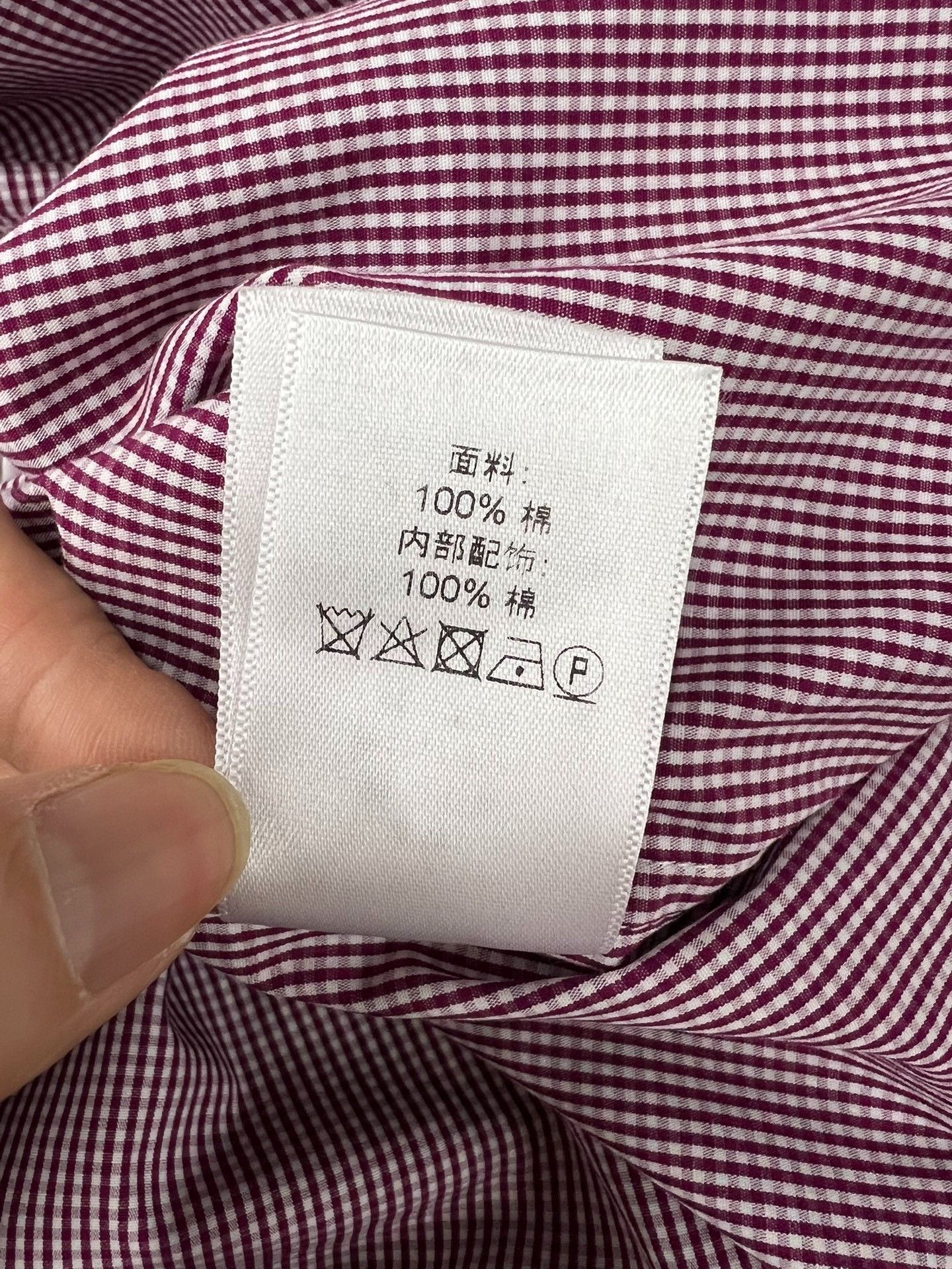 Celine Old Celine Red White Plaid Long Sleeve Shirt Size S / US 4 / IT 40 - 7 Thumbnail