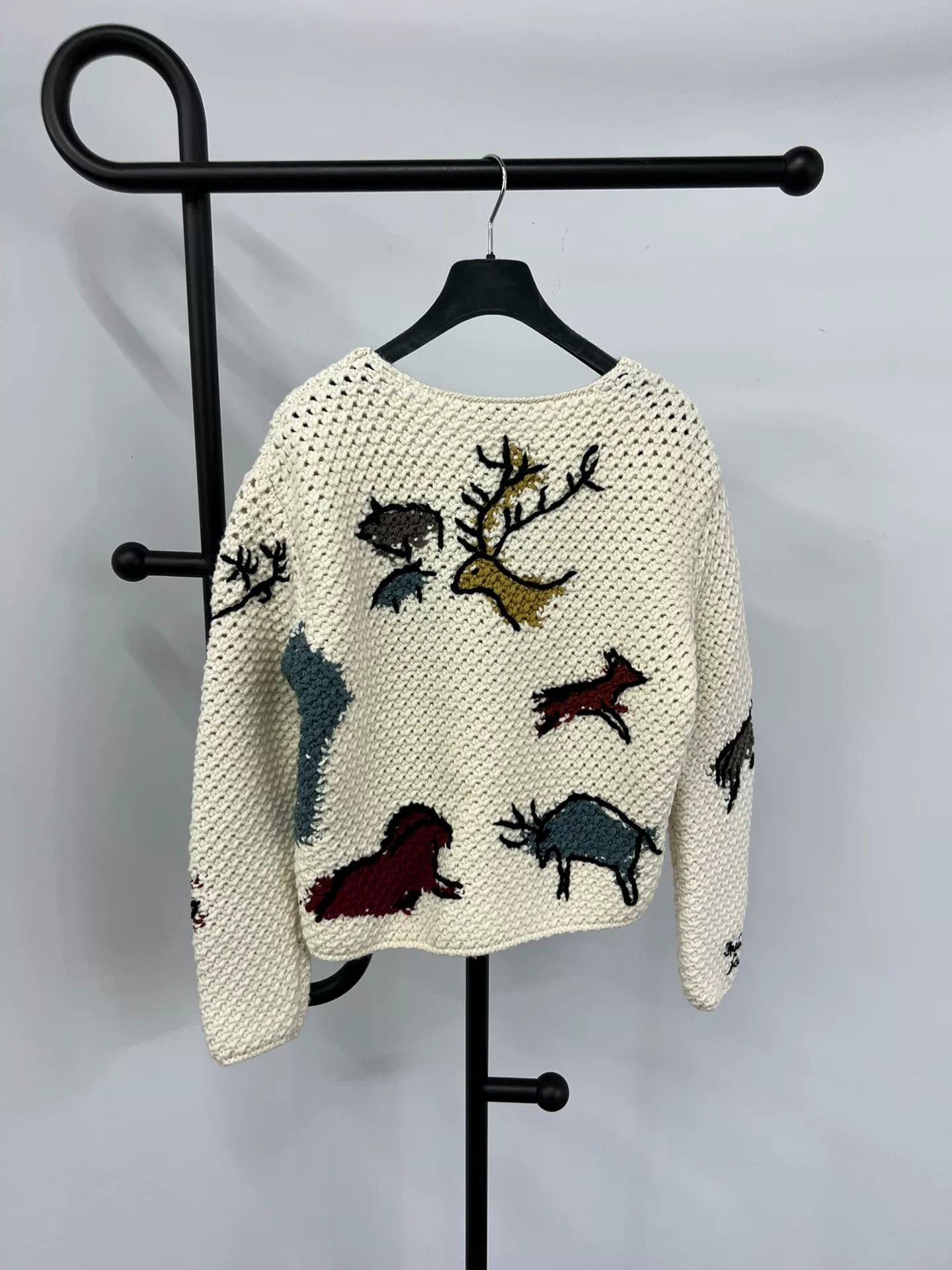 Dior Dior White Animal Pattern Knit Sweater Size XS / US 0-2 / IT 36-38 - 2 Thumbnail