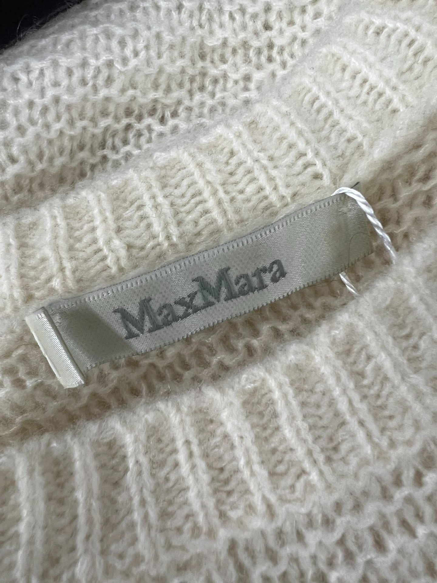 Max Mara MaxMara Cashmere Silk Blend White Knit Sweater Size S / US 4 / IT 40 - 4 Thumbnail