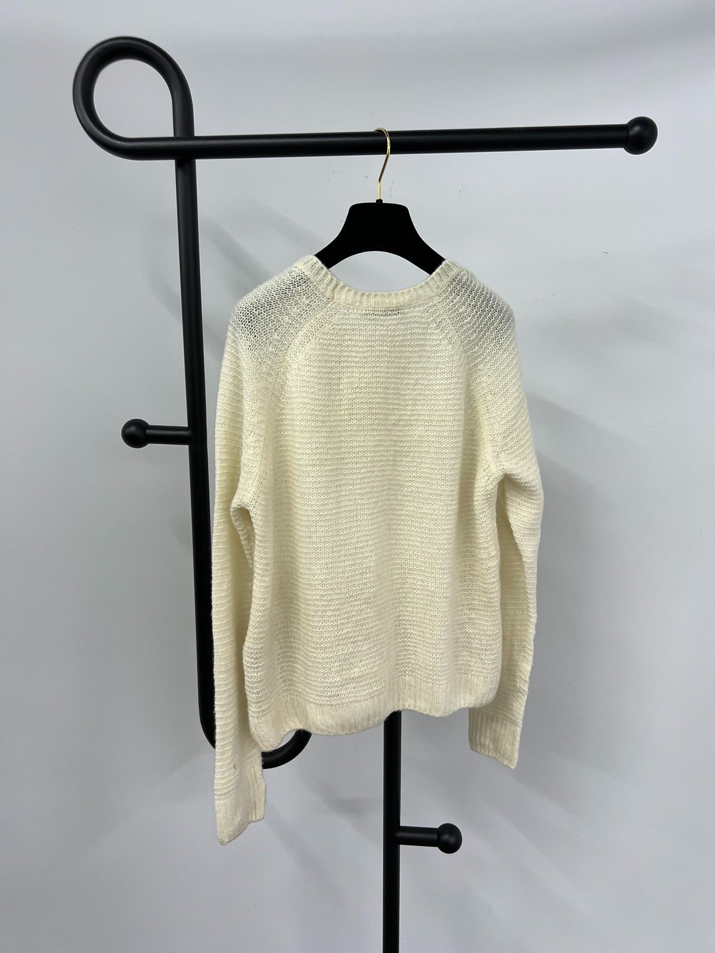 Max Mara MaxMara Cashmere Silk Blend White Knit Sweater Size S / US 4 / IT 40 - 3 Thumbnail