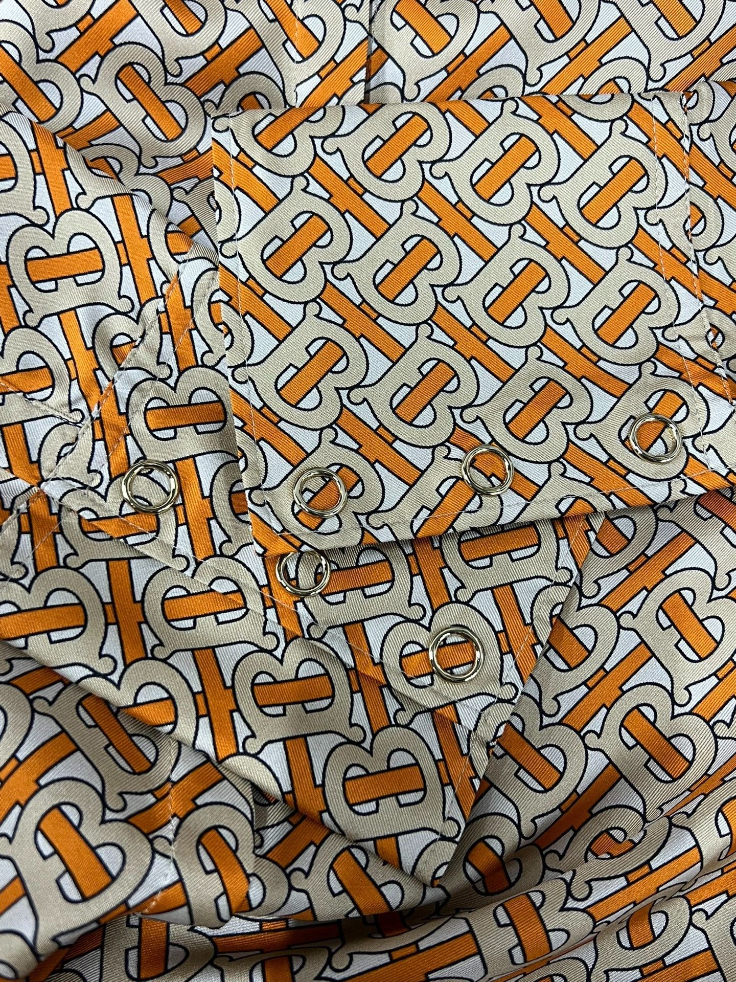 Burberry Burberry TB Monogram Silk Shirt Size S / US 4 / IT 40 - 4 Thumbnail