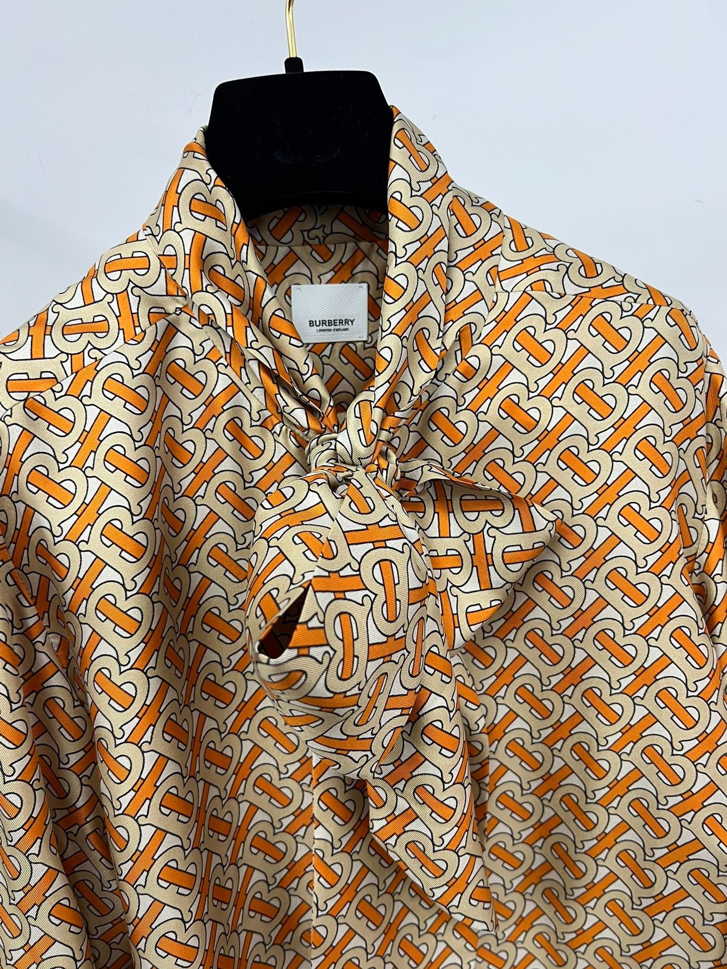 Burberry Burberry TB Monogram Silk Shirt Size S / US 4 / IT 40 - 2 Thumbnail