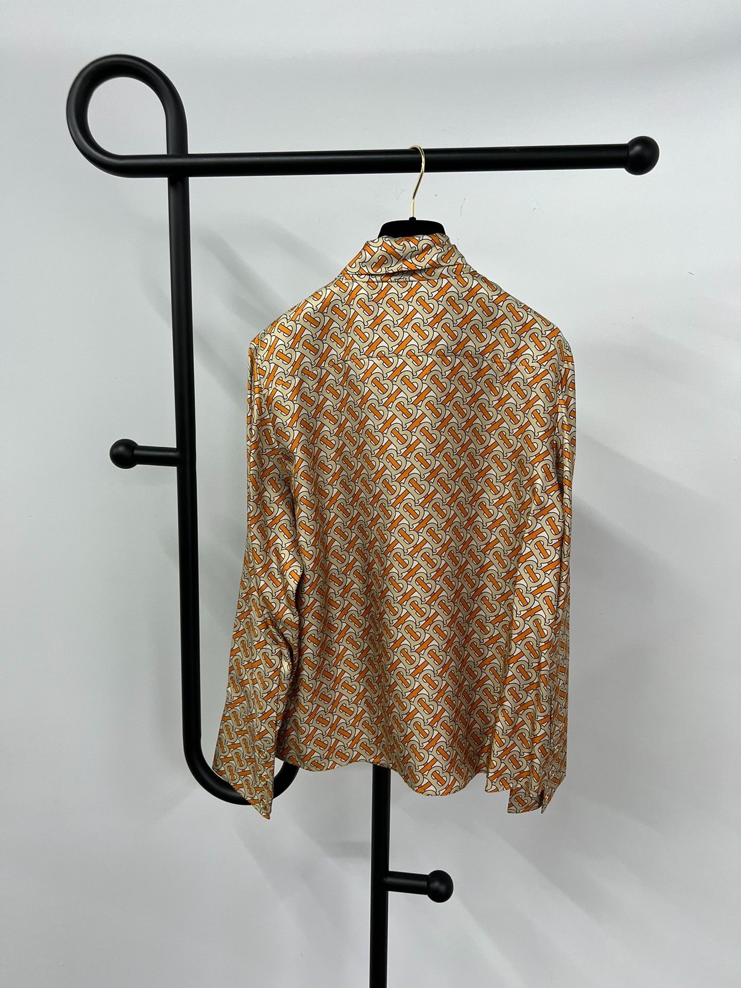 Burberry Burberry TB Monogram Silk Shirt Size S / US 4 / IT 40 - 3 Thumbnail