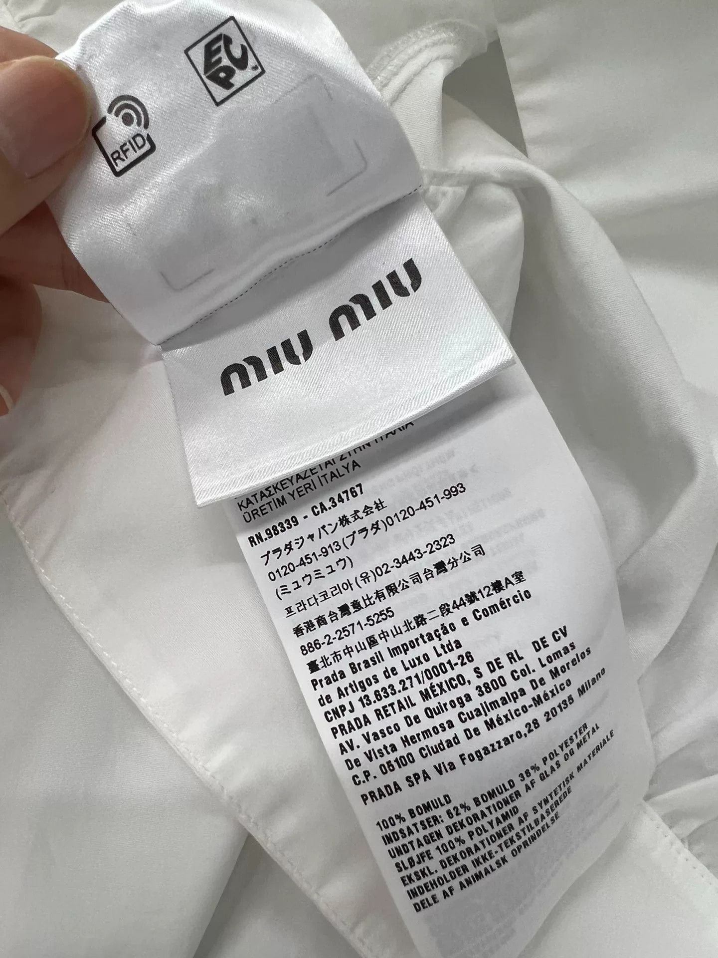 Miu Miu MiuMiu White Short Bow Shirt Size S / US 4 / IT 40 - 6 Thumbnail