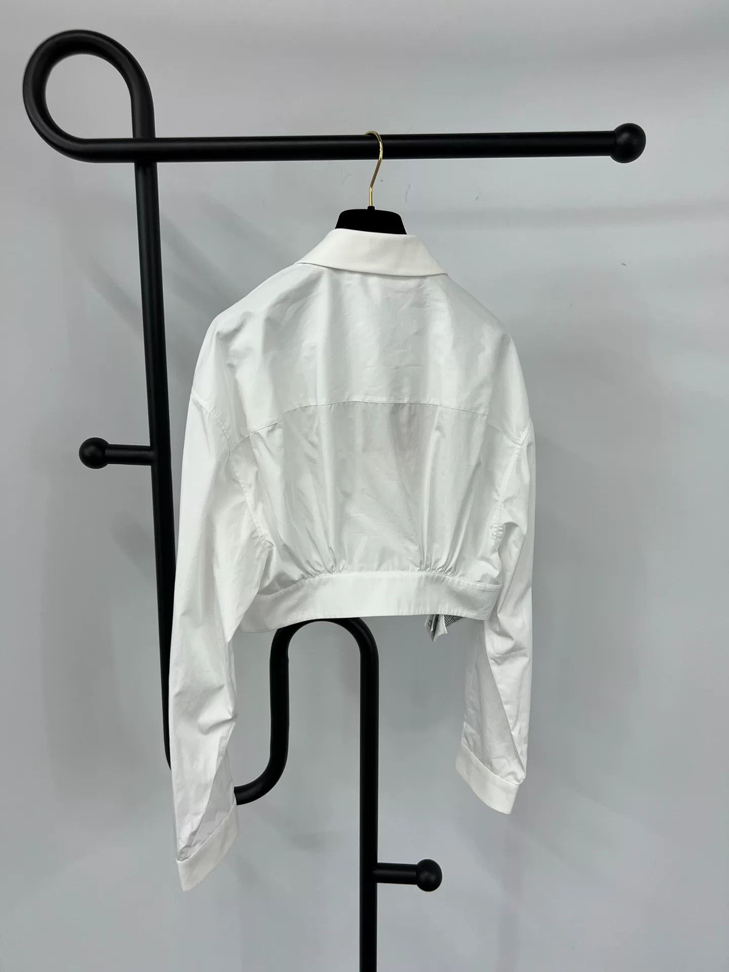 Miu Miu MiuMiu White Short Bow Shirt Size S / US 4 / IT 40 - 2 Thumbnail