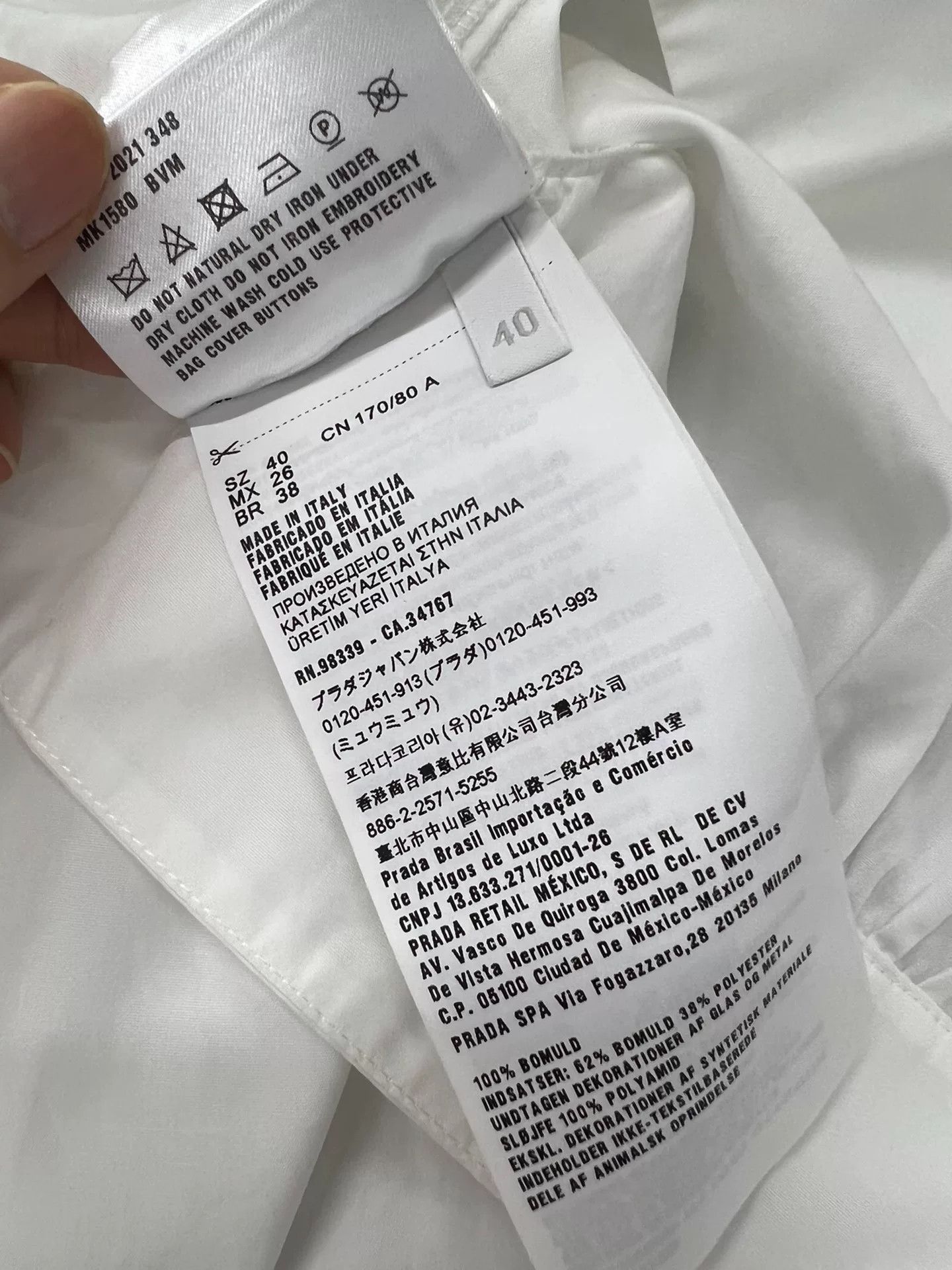 Miu Miu MiuMiu White Short Bow Shirt Size S / US 4 / IT 40 - 7 Thumbnail