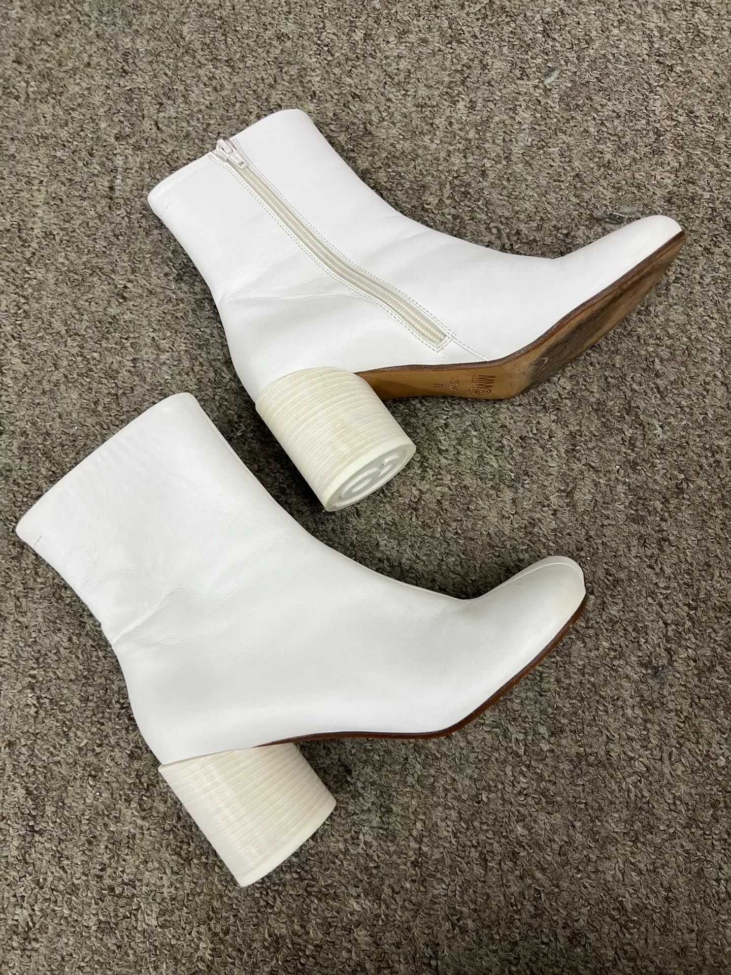 MM6 Maison Margiela MM6 White Zip Ankle Boots Size US 8 / IT 38 - 4 Thumbnail