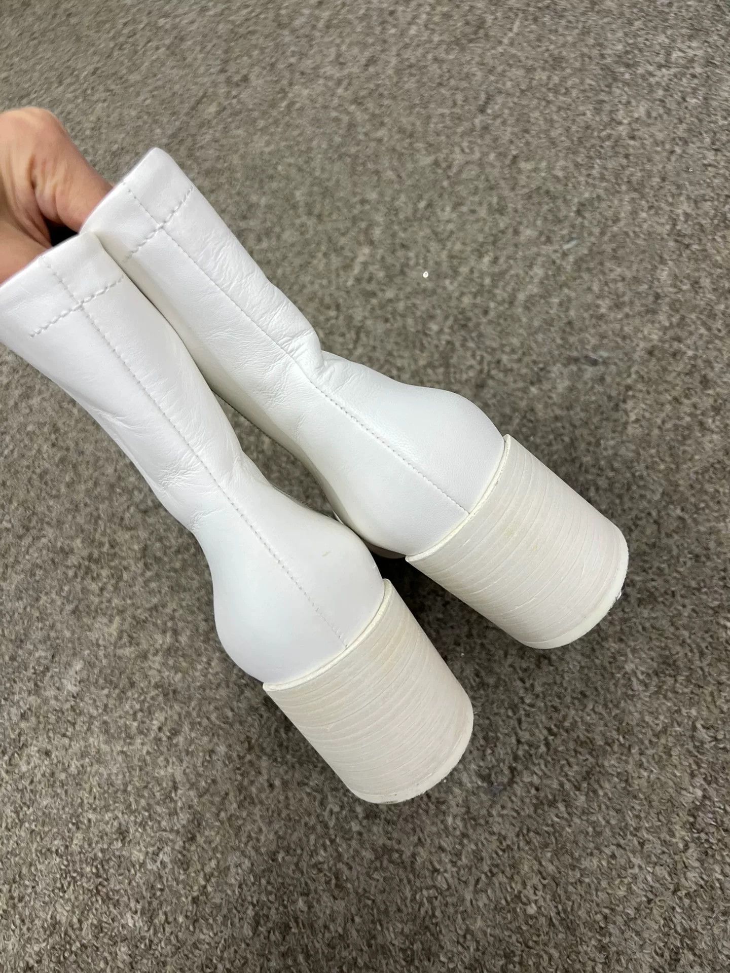 MM6 Maison Margiela MM6 White Zip Ankle Boots Size US 8 / IT 38 - 3 Thumbnail
