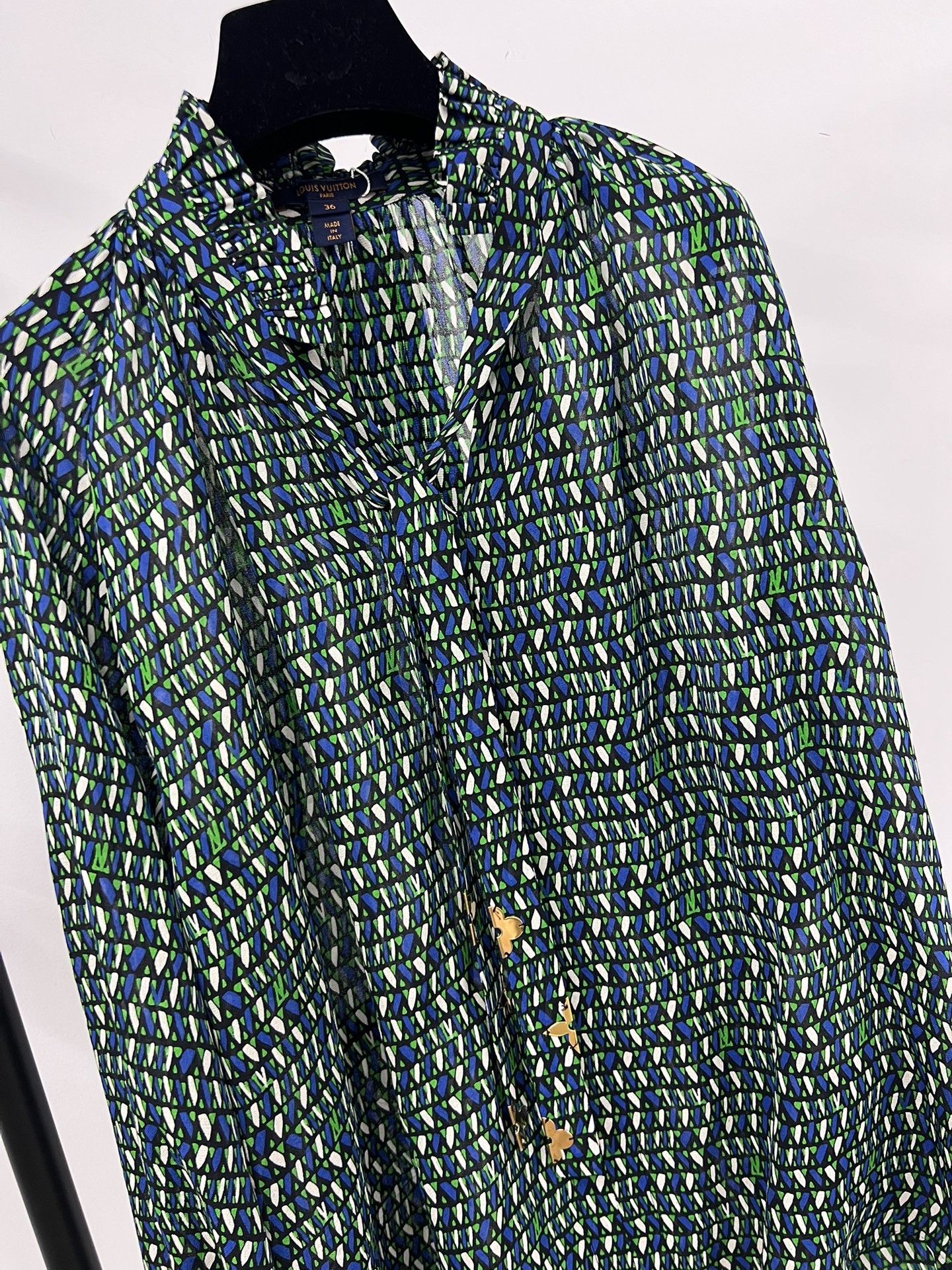 Louis Vuitton LV Pop Print Silk Tie-Up Top Size XS / US 0-2 / IT 36-38 - 2 Thumbnail