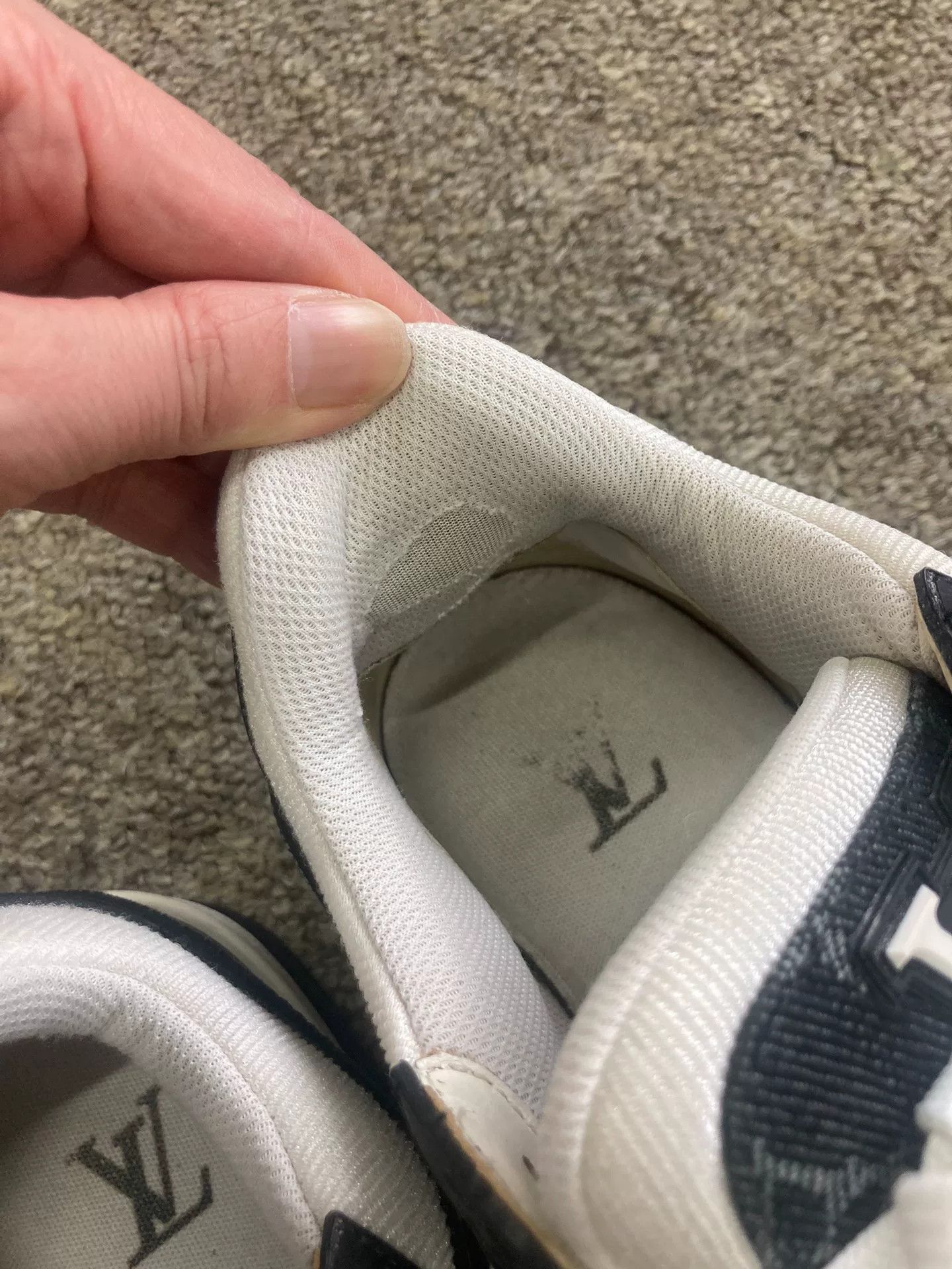Louis Vuitton LVTrainer Black White Denim Sneakers Size US 4.5 / IT 34.5 - 7 Thumbnail